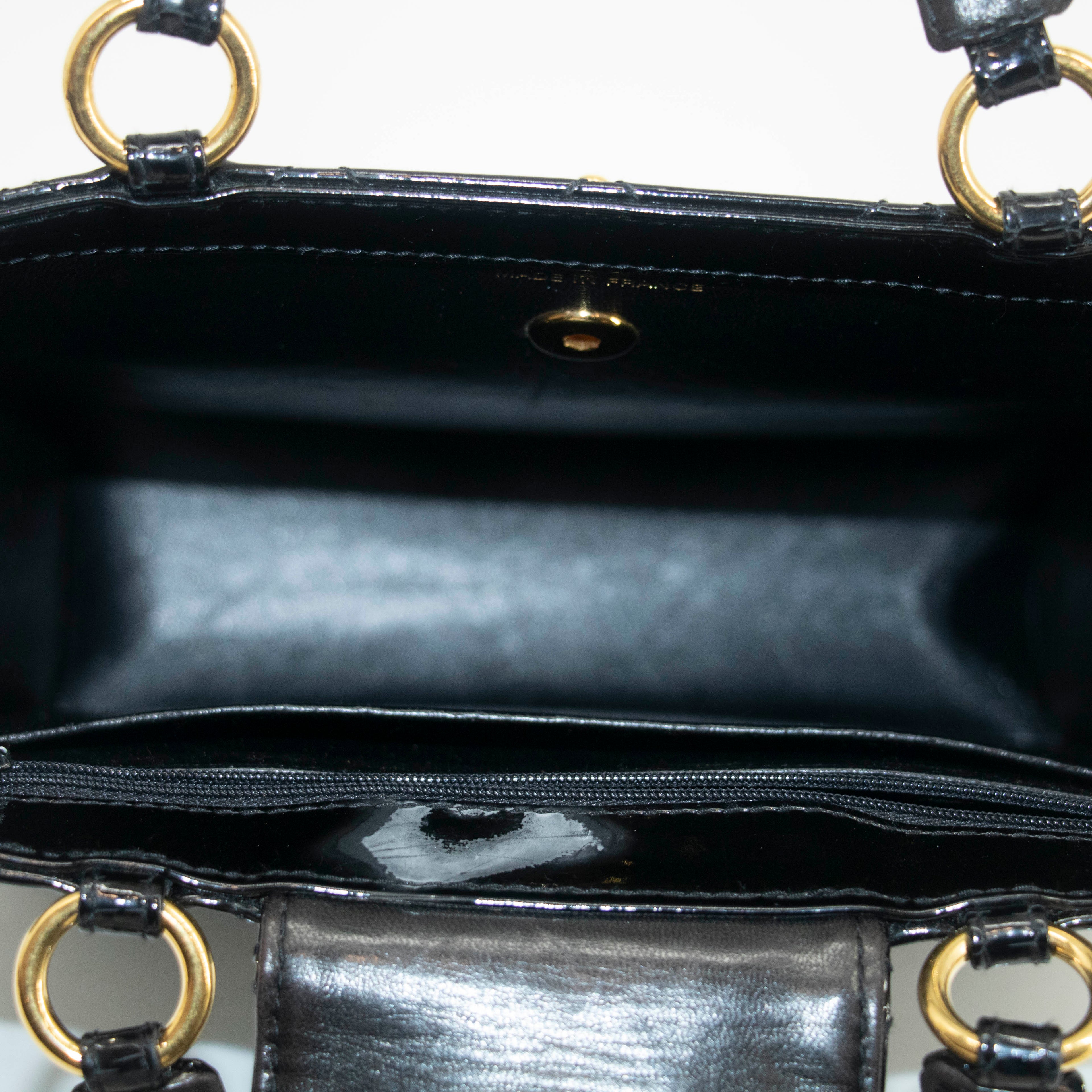 Chanel CC Cocomark Quilted Patent Handle Tote Bag #3982