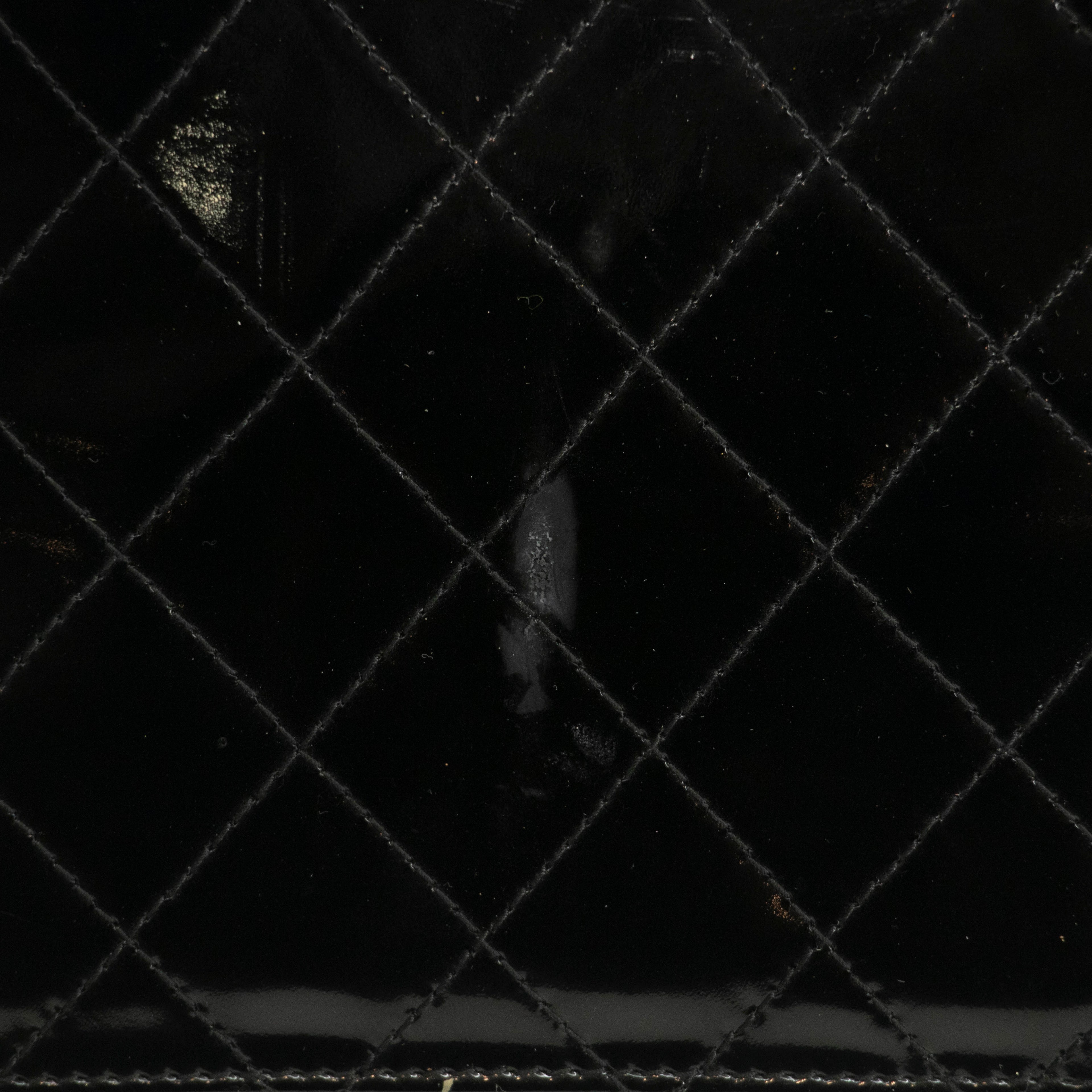 Chanel CC Cocomark Quilted Patent Handle Tote Bag #3982