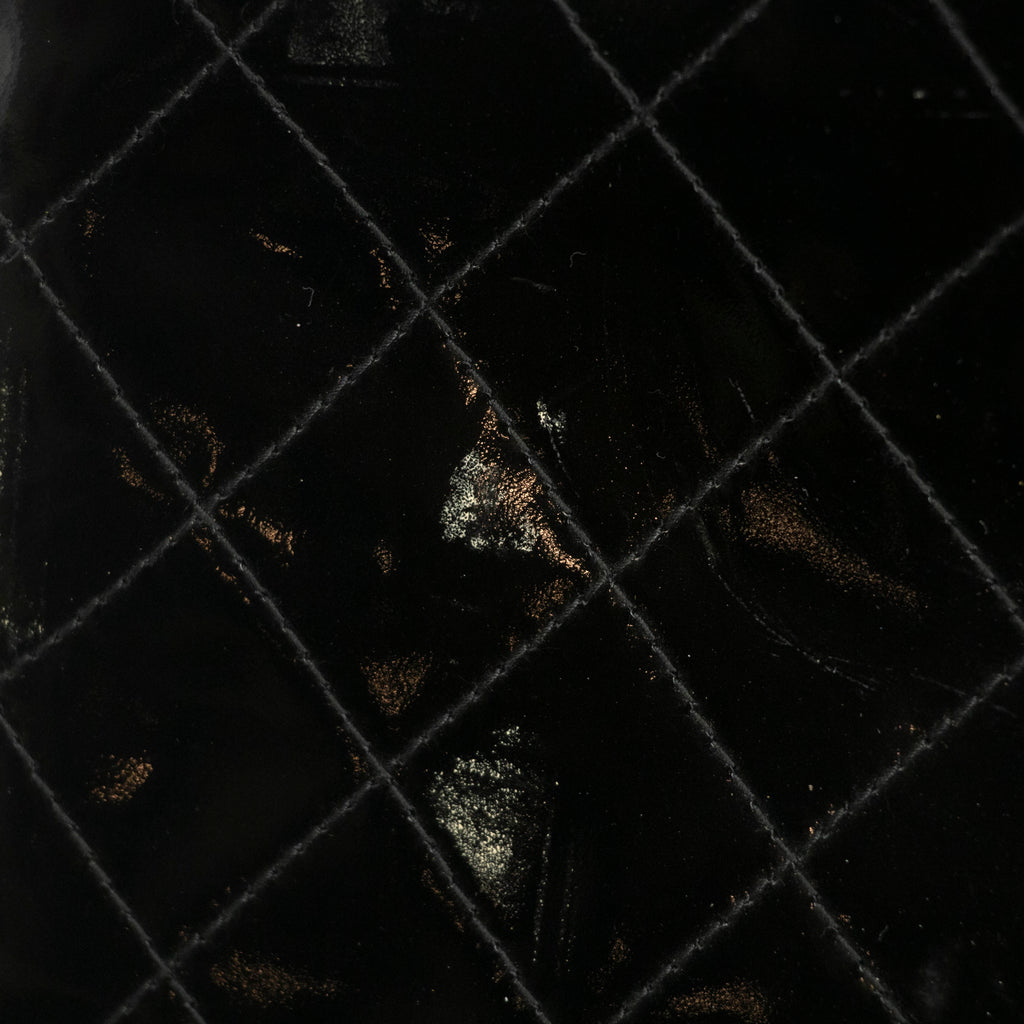 Chanel CC Cocomark Quilted Patent Handle Tote Bag #3982