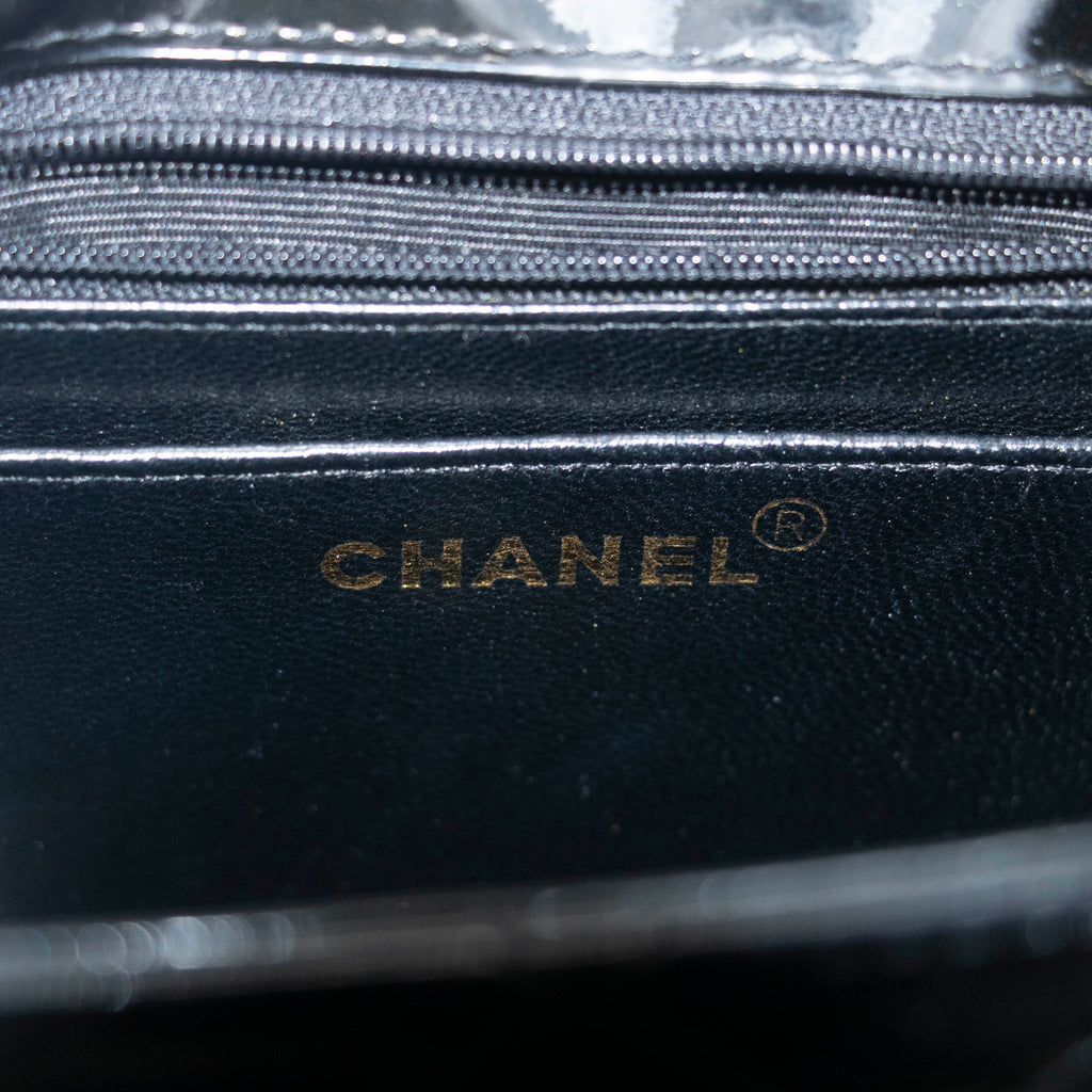 Chanel CC Cocomark Quilted Patent Handle Tote Bag #3982