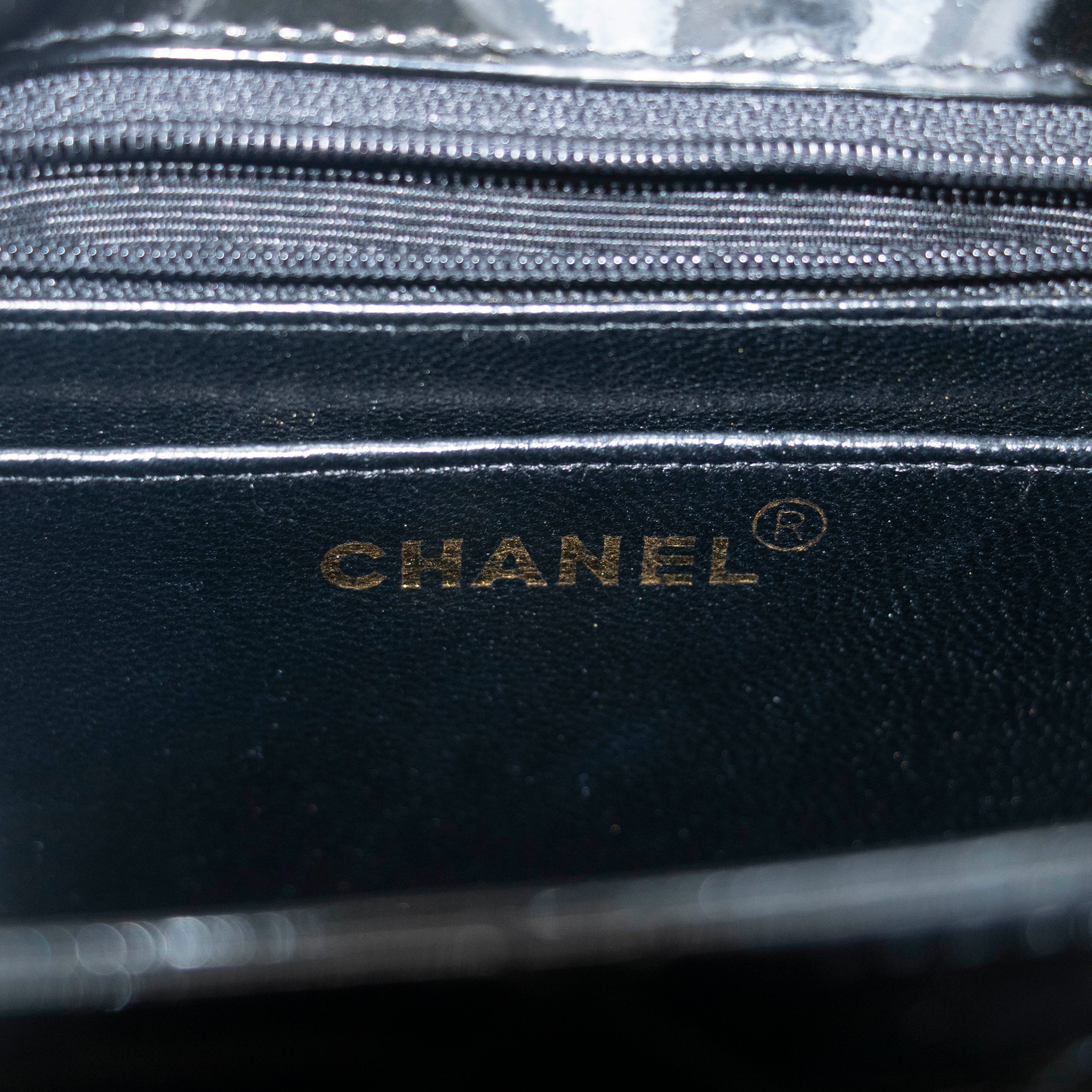 Chanel CC Cocomark Quilted Patent Handle Tote Bag #3982