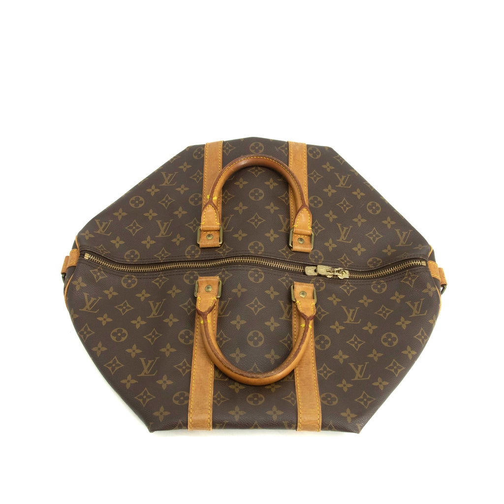 Louis Vuitton Monogram Canvas Brown Keepall 45 Bandouliere Boston Bag #3991