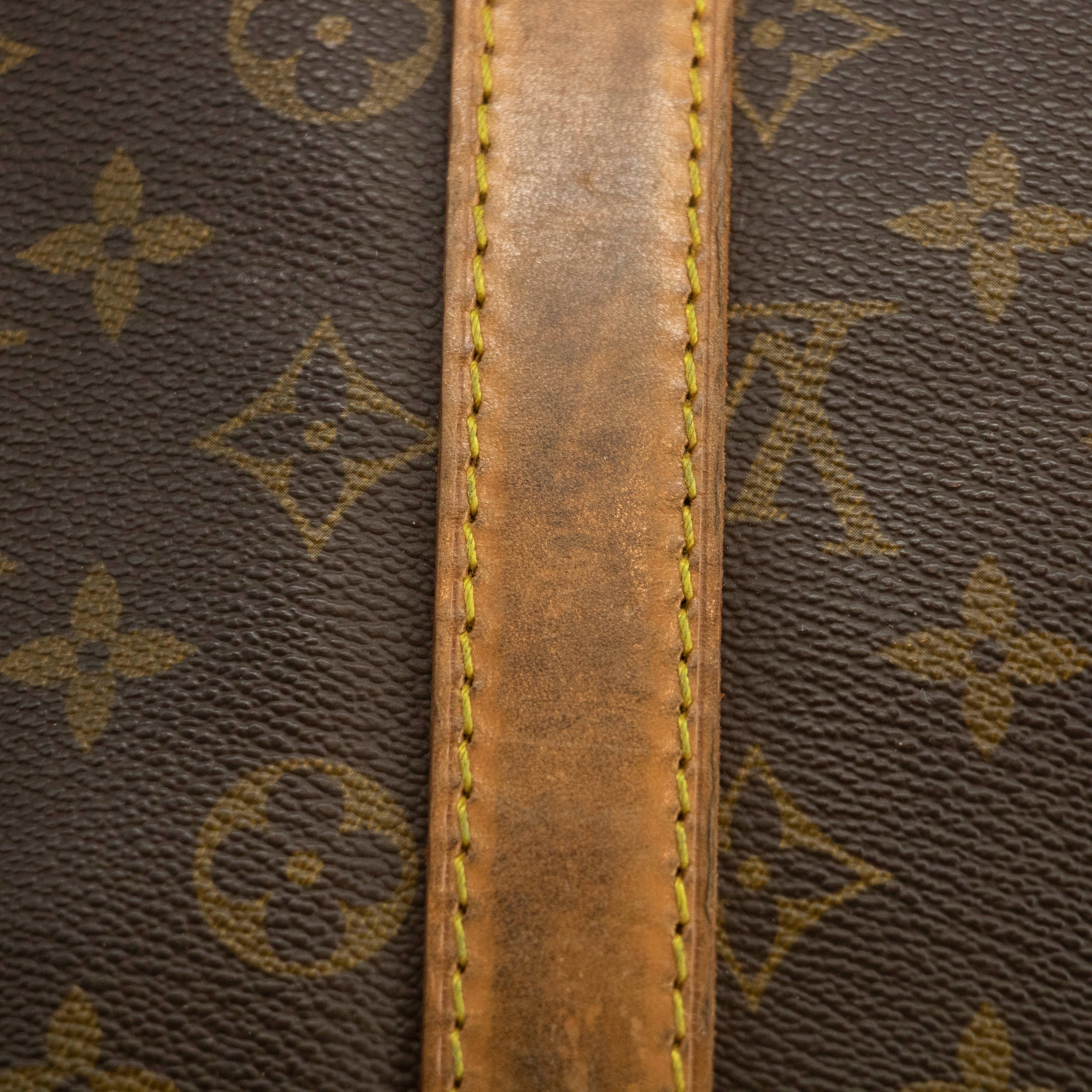 Louis Vuitton Monogram Canvas Brown Keepall 45 Bandouliere Boston Bag #3991