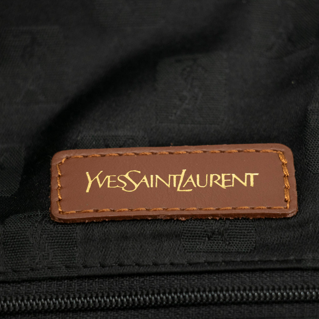 Saint Laurent YSL Nylon x Leather Blue Boston Bag #3995