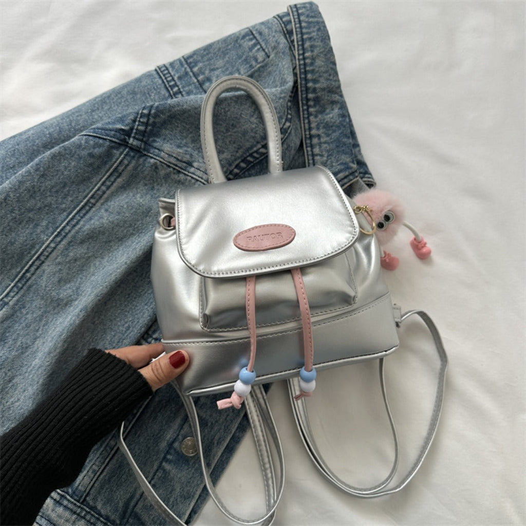 Backpack Purse for Girls Teens, Female New Out Silver Backpack, Casual Backpack Purse