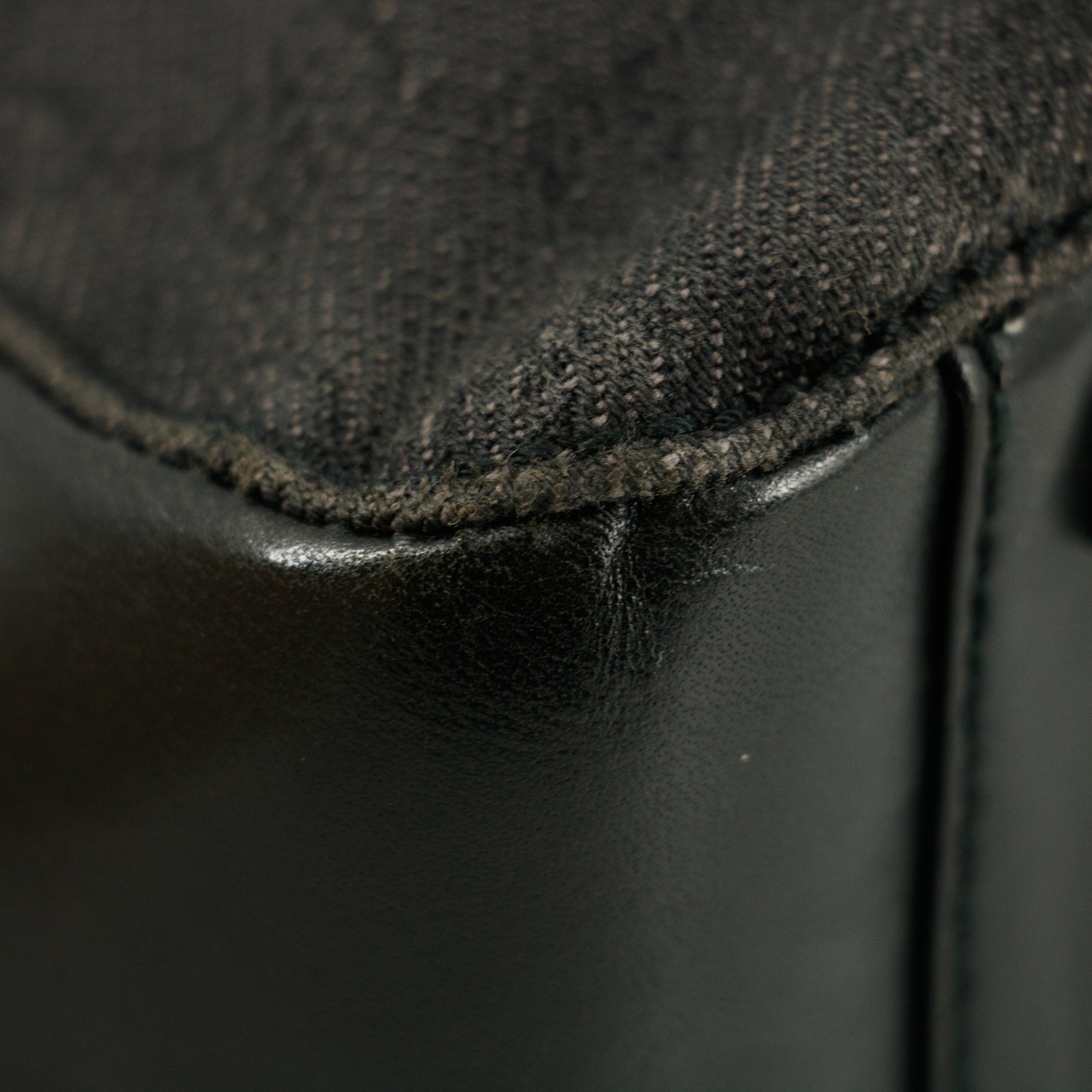 Gucci Black GG Canvas x Leather Tote Bag w/ Pouch #4623