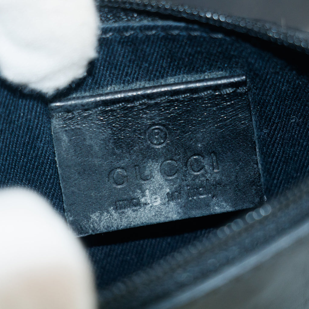 Gucci Black GG Canvas x Leather Tote Bag w/ Pouch #4623