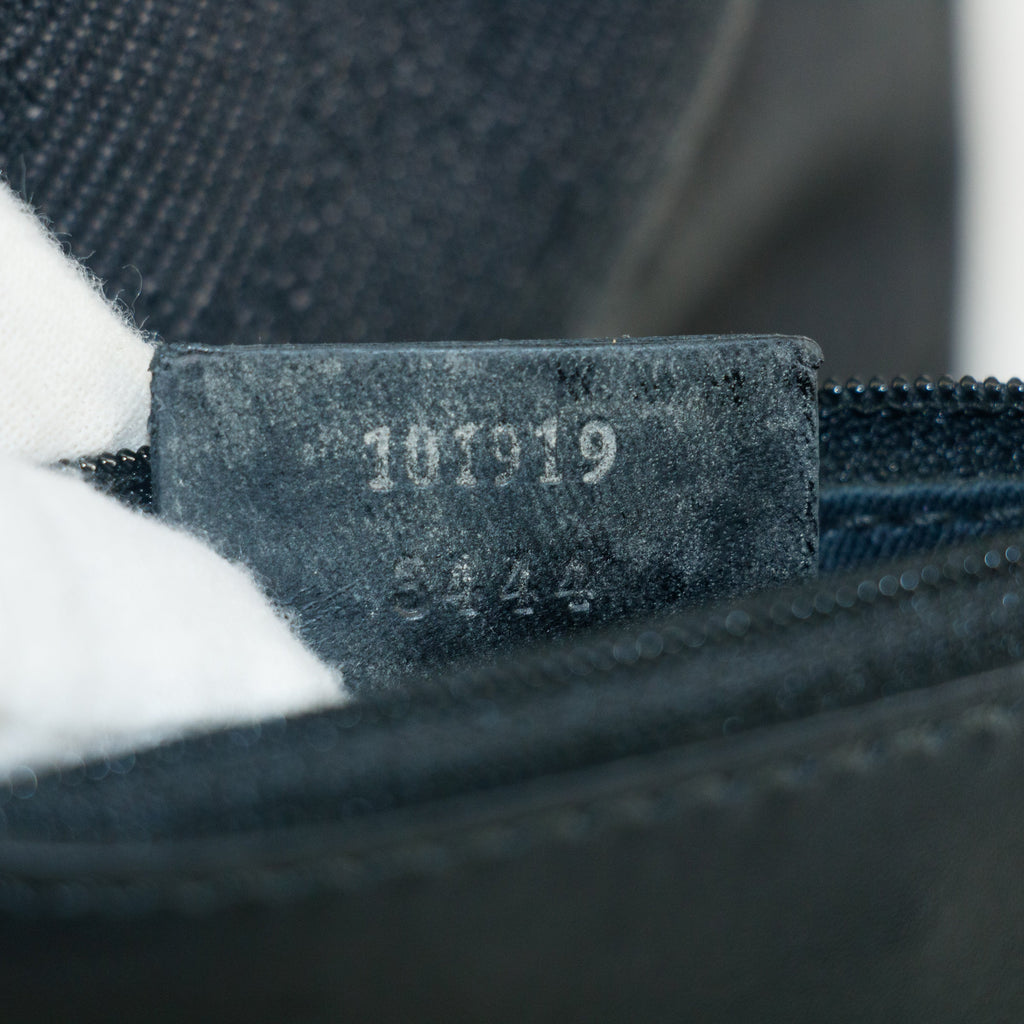 Gucci Black GG Canvas x Leather Tote Bag w/ Pouch #4623