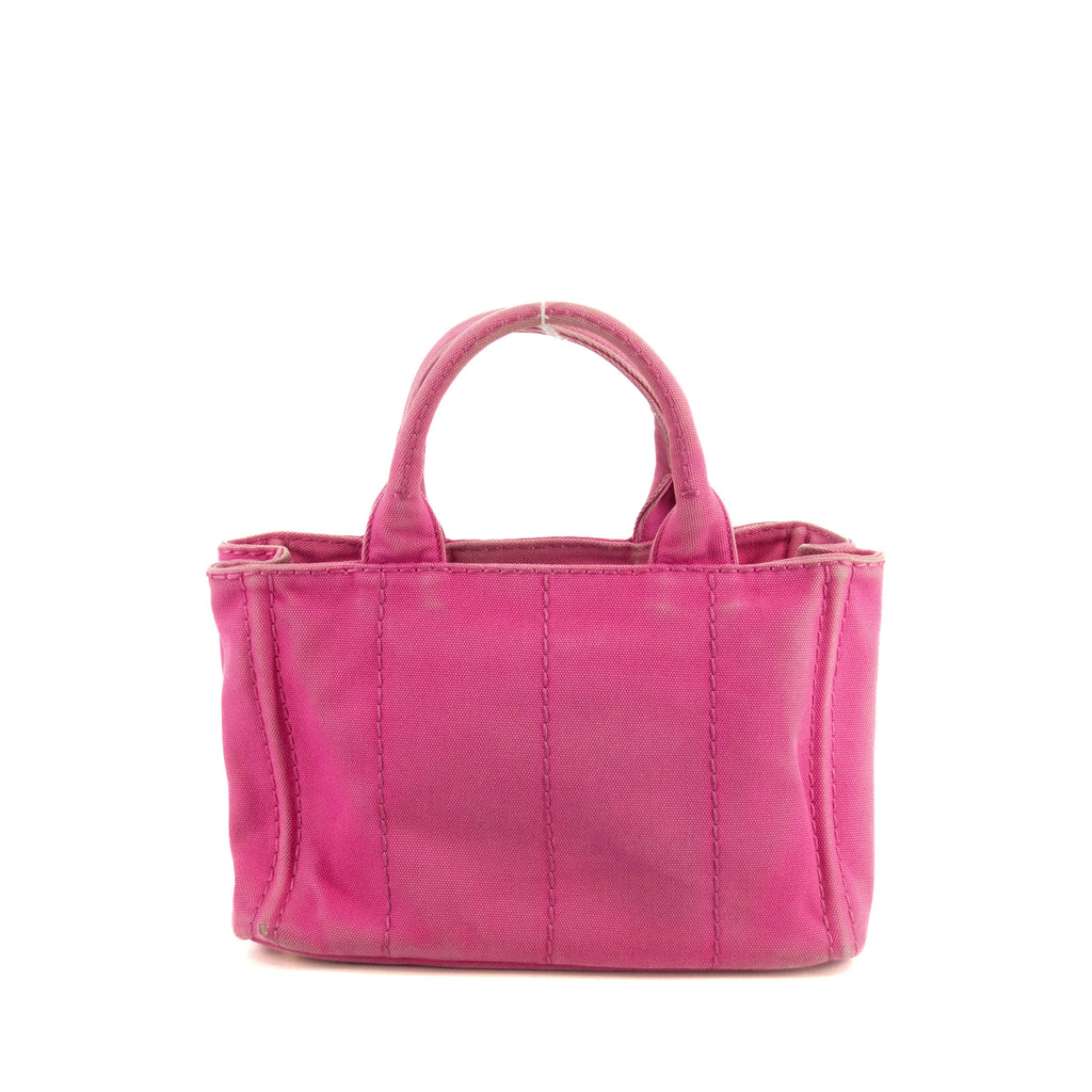 Prada Pink Canvas Canapa Small Logo 2Way Tote Bag #4664