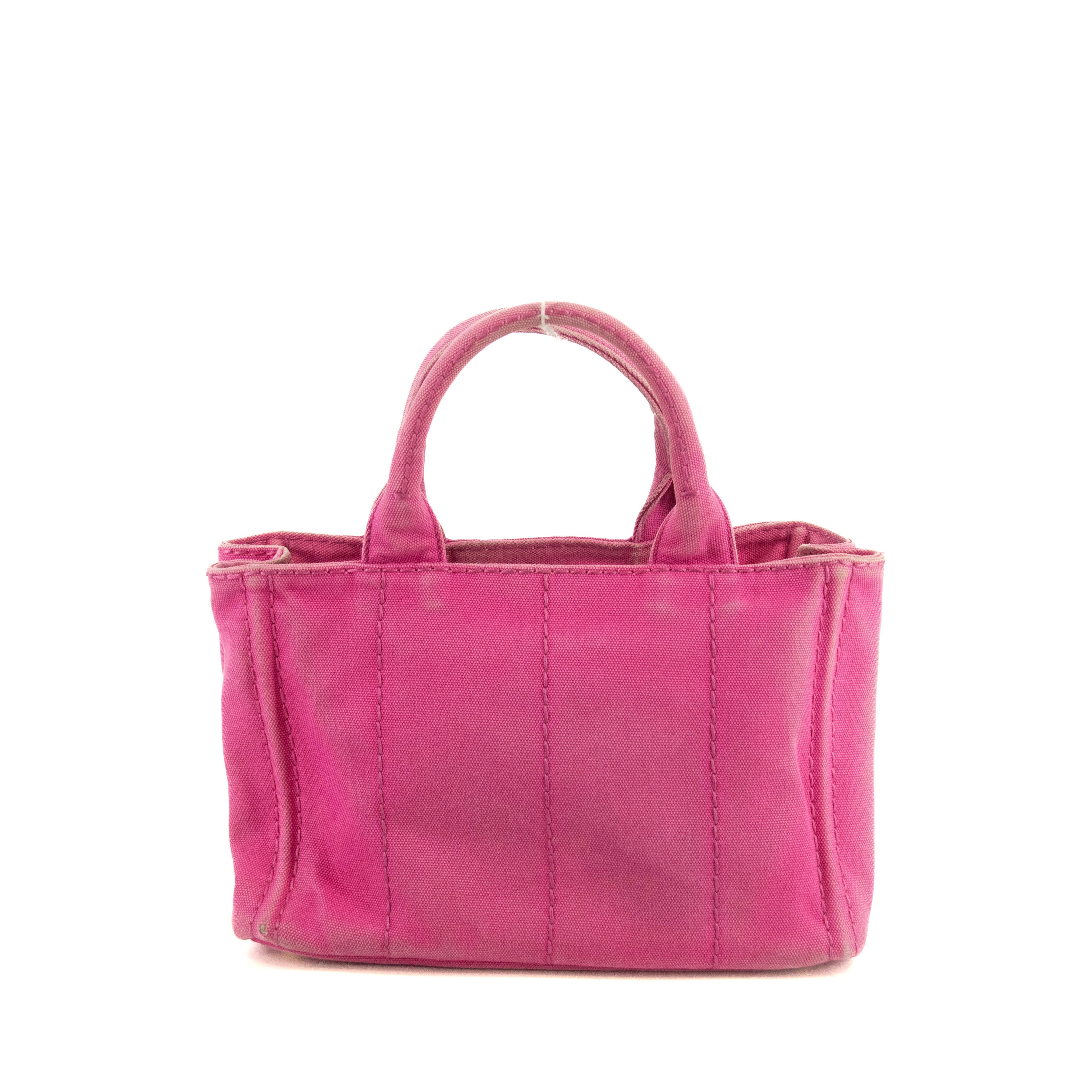 Prada Pink Canvas Canapa Small Logo 2Way Tote Bag #4664