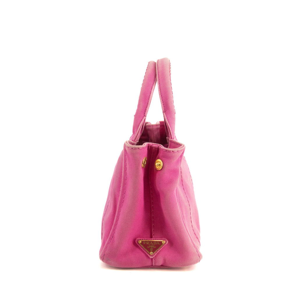 Prada Pink Canvas Canapa Small Logo 2Way Tote Bag #4664