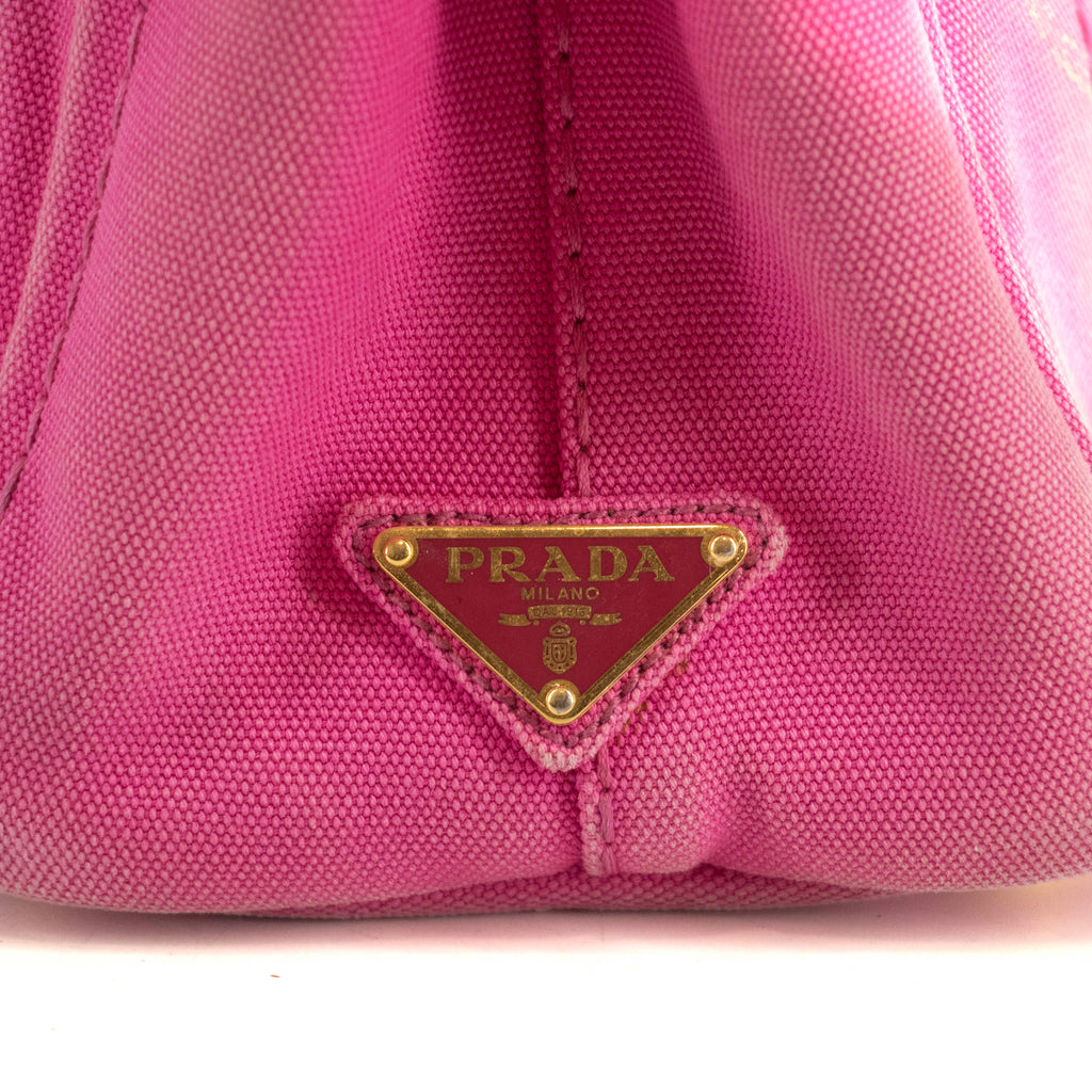 Prada Pink Canvas Canapa Small Logo 2Way Tote Bag #4664