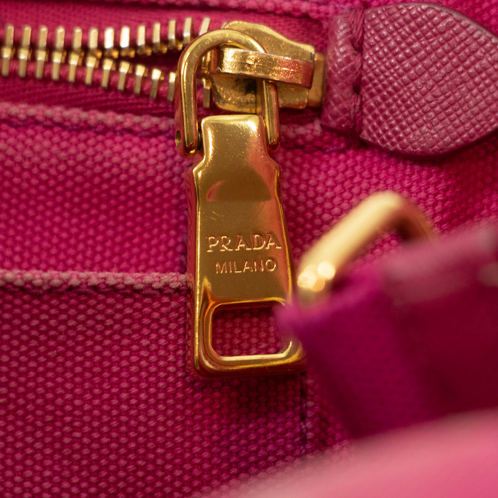 Prada Pink Canvas Canapa Small Logo 2Way Tote Bag #4664