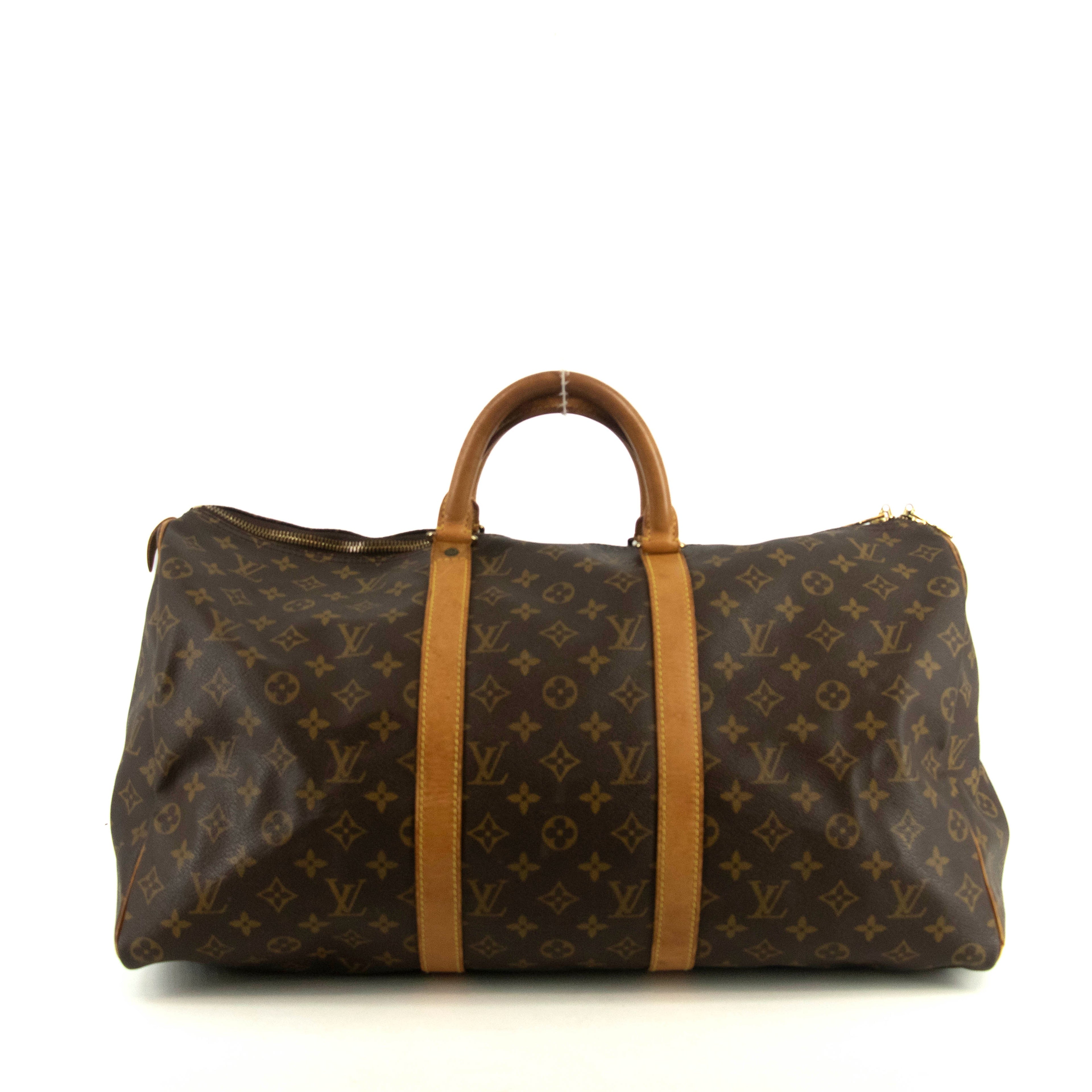 Louis Vuitton Monogram Canvas Brown Keepall 50 Boston Bag #4679