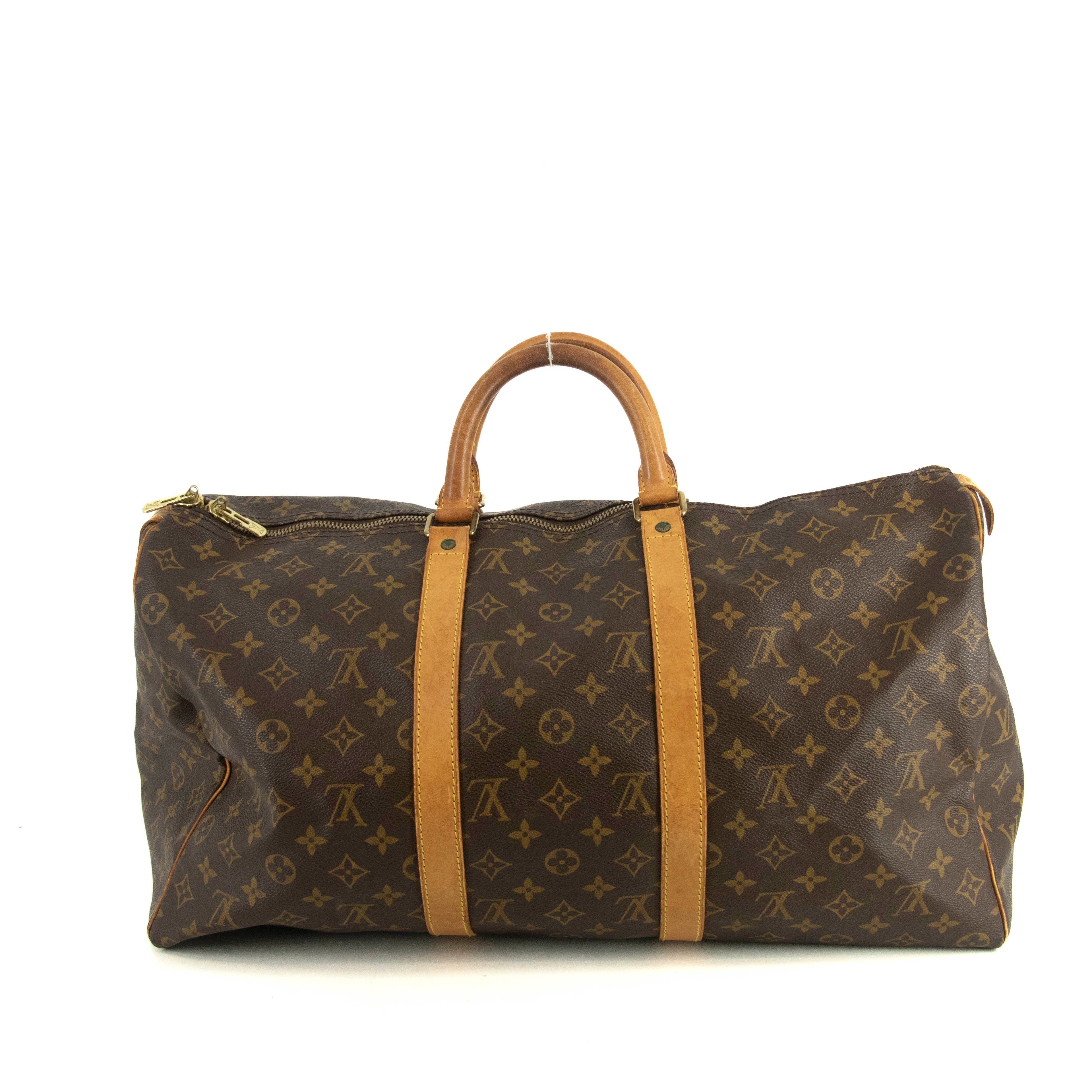 Louis Vuitton Monogram Canvas Brown Keepall 50 Boston Bag #4679
