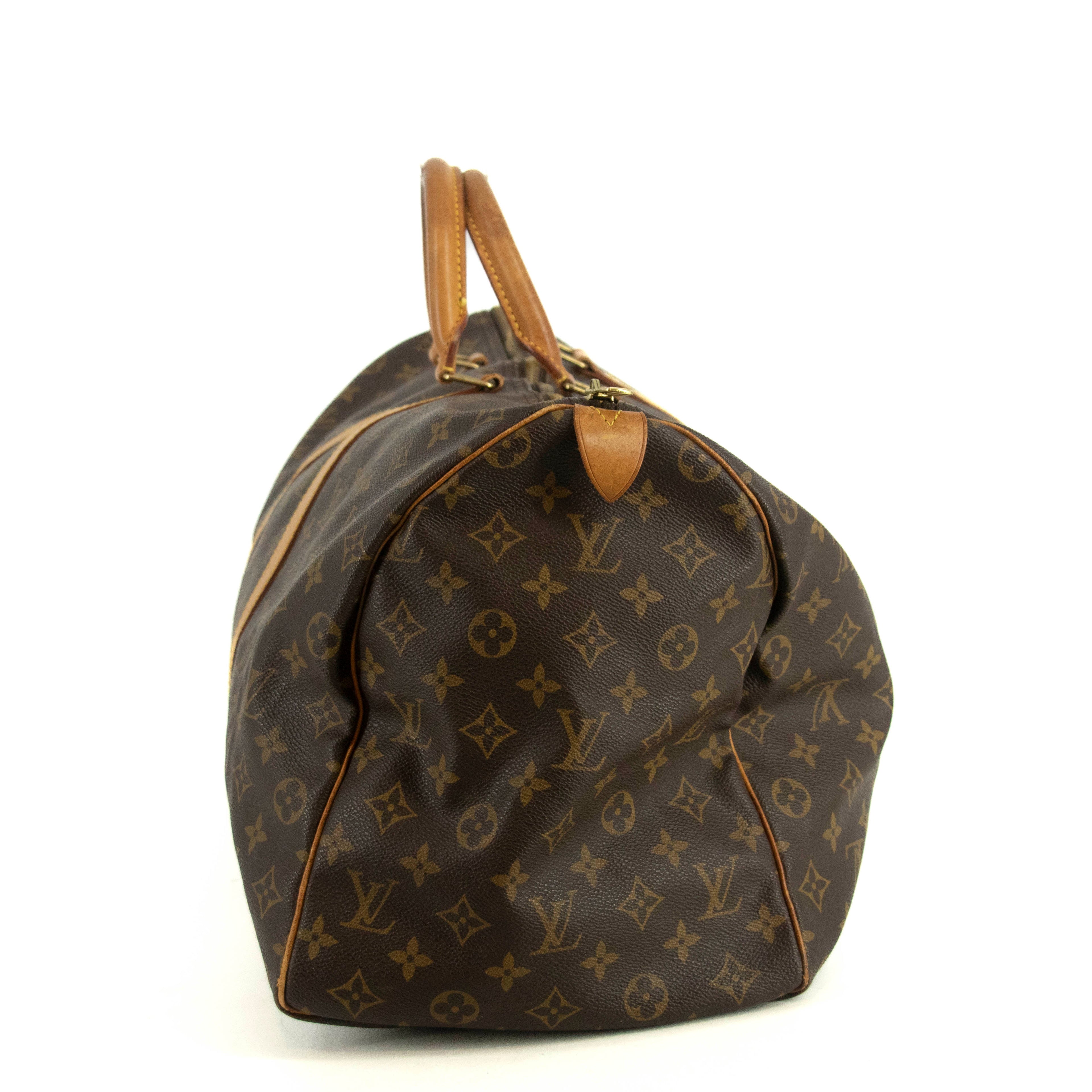 Louis Vuitton Monogram Canvas Brown Keepall 50 Boston Bag #4679