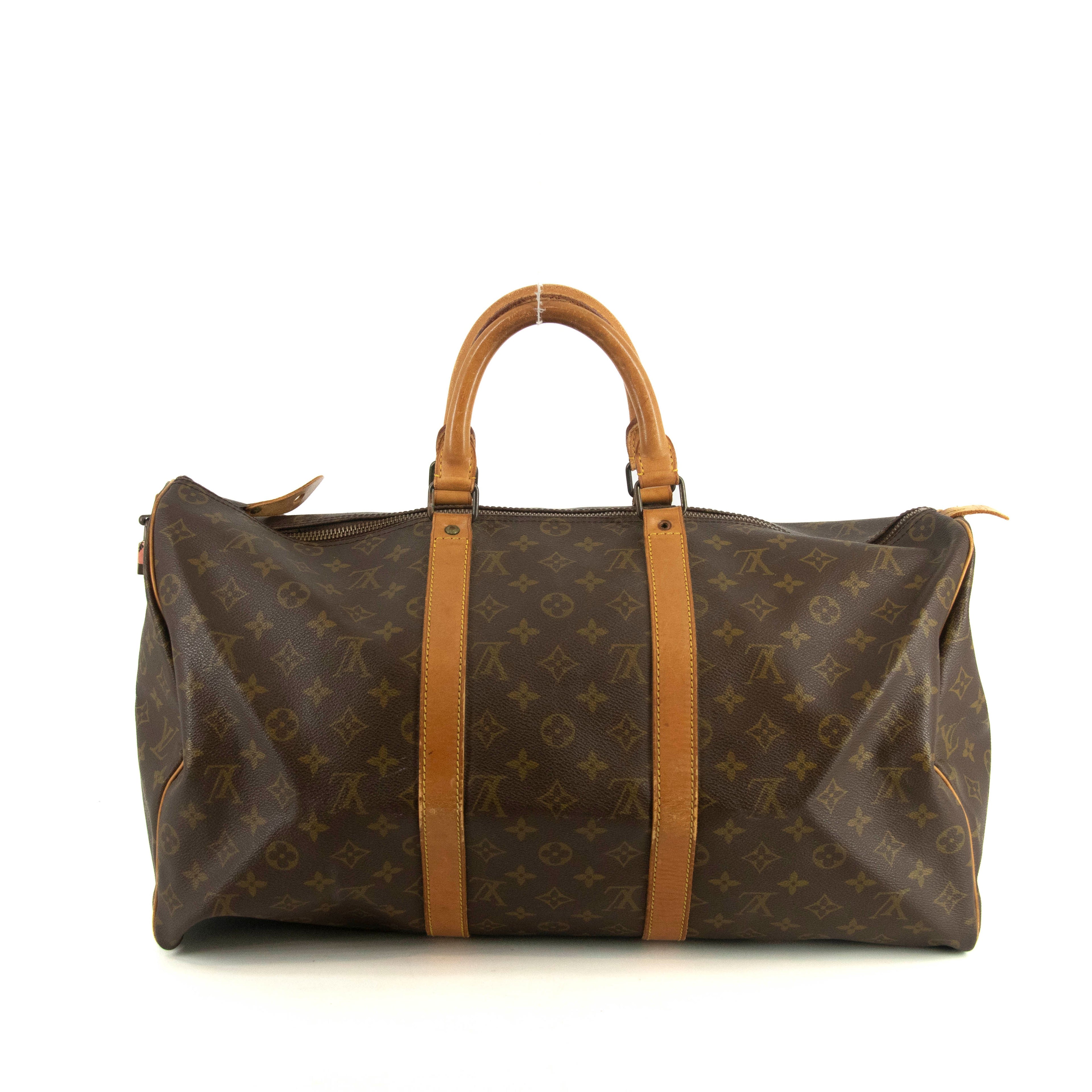 Louis Vuitton Monogram Canvas Brown Keepall 50 Boston Bag #4680