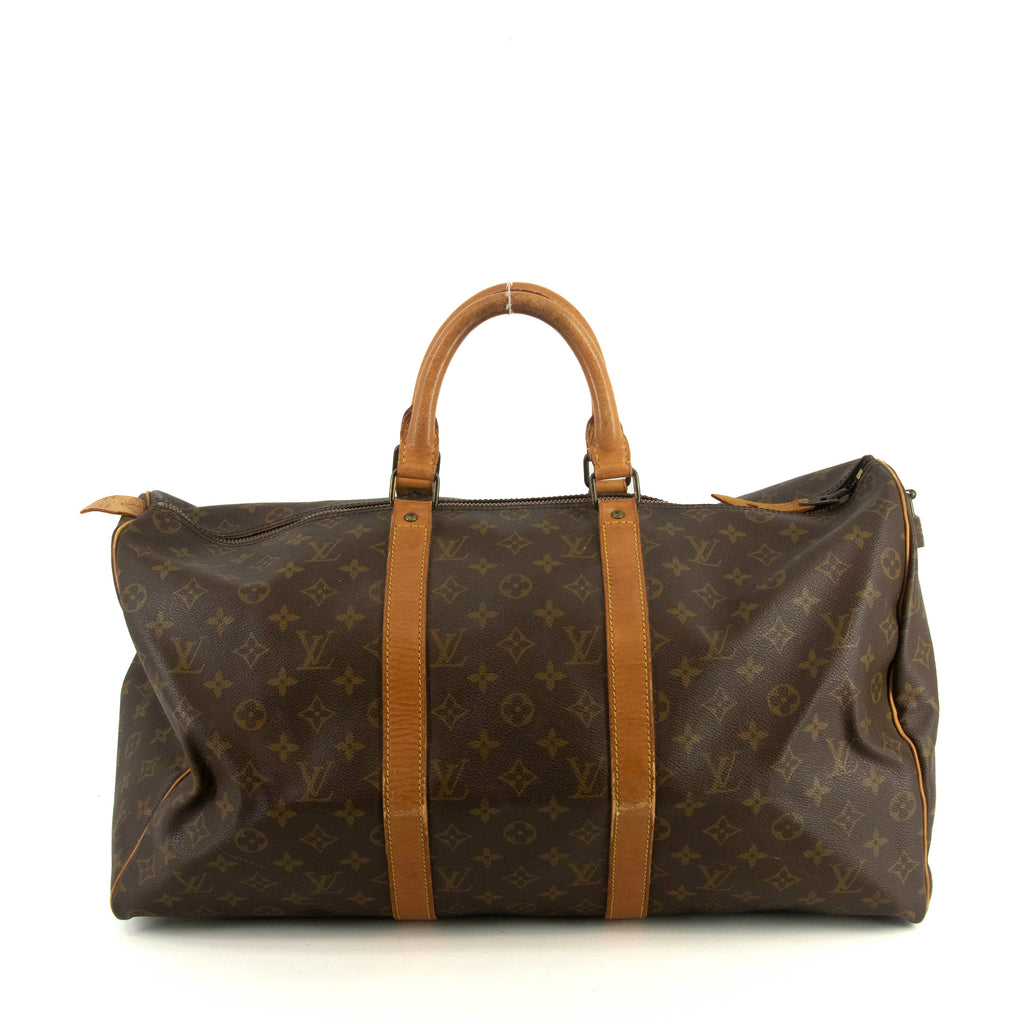 Louis Vuitton Monogram Canvas Brown Keepall 50 Boston Bag #4680