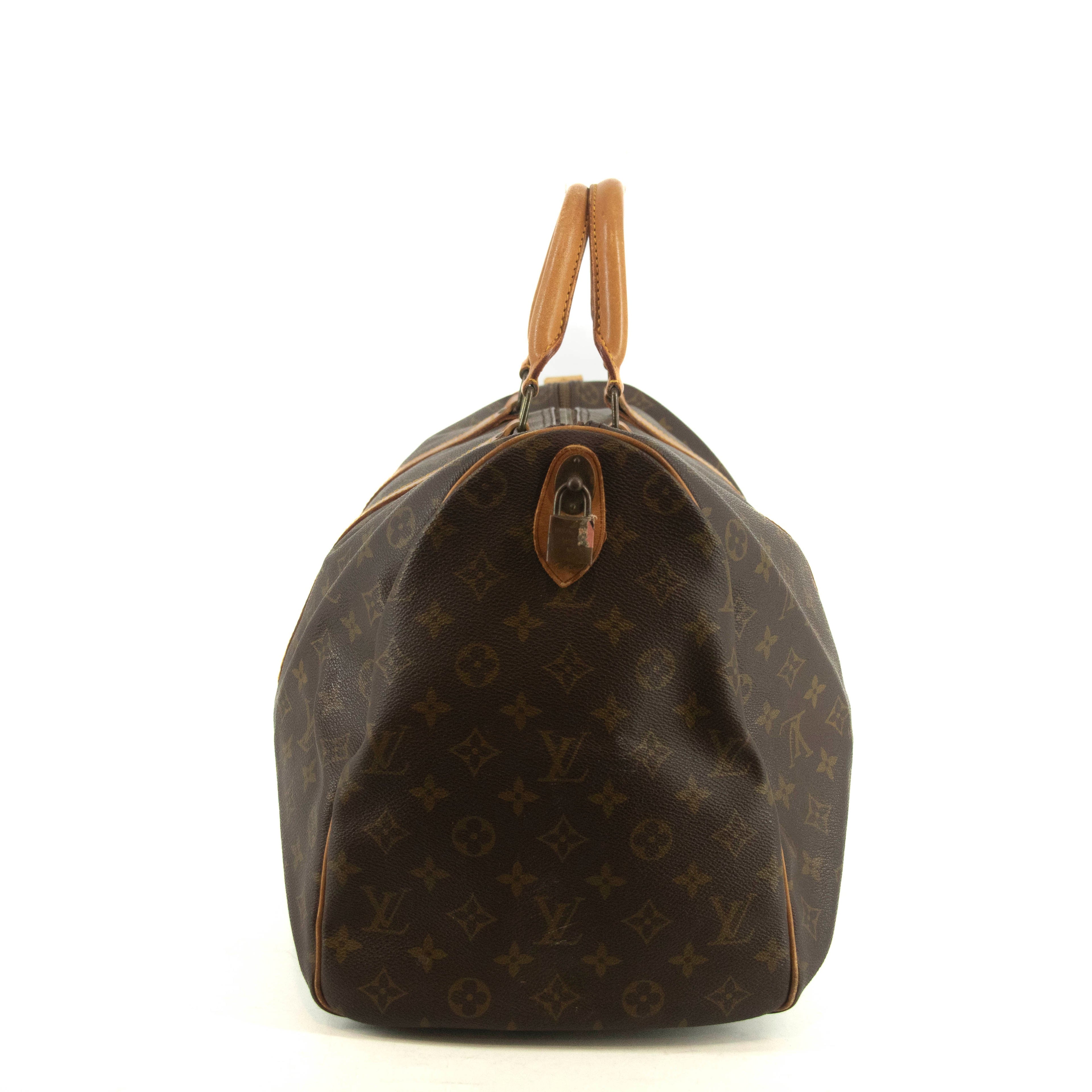 Louis Vuitton Monogram Canvas Brown Keepall 50 Boston Bag #4680