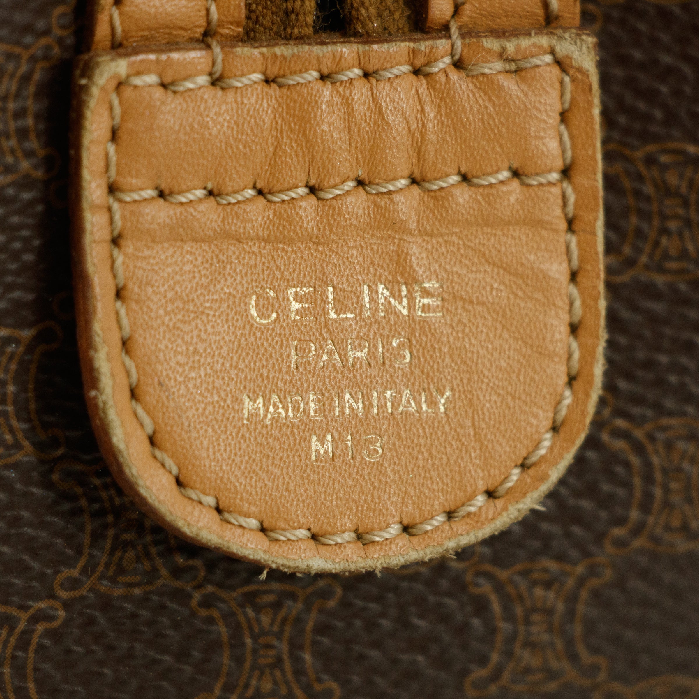 Celine Macadam Brown PVC x Leather Mini Boston Bag #4687