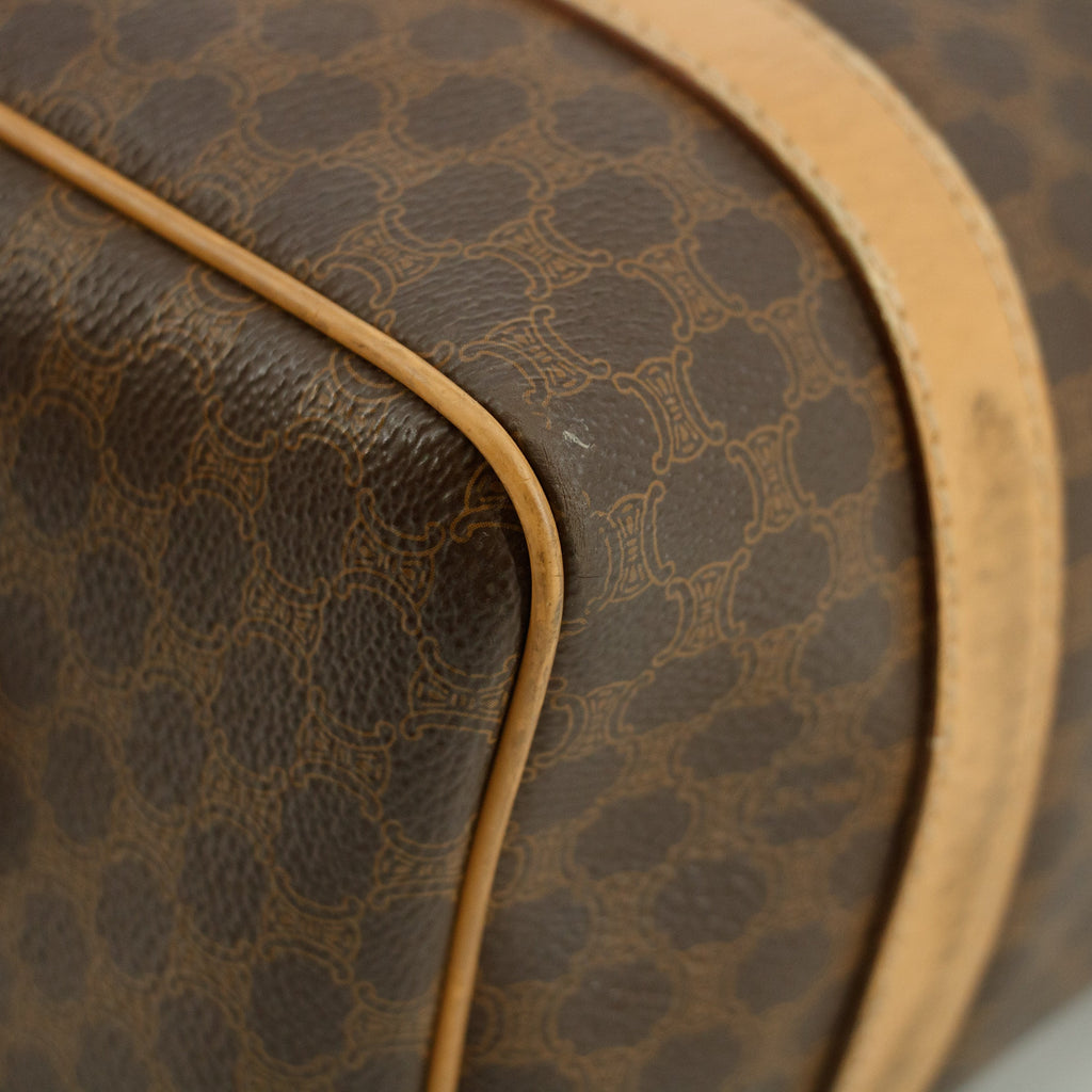 Celine Macadam Brown PVC x Leather Mini Boston Bag #4687