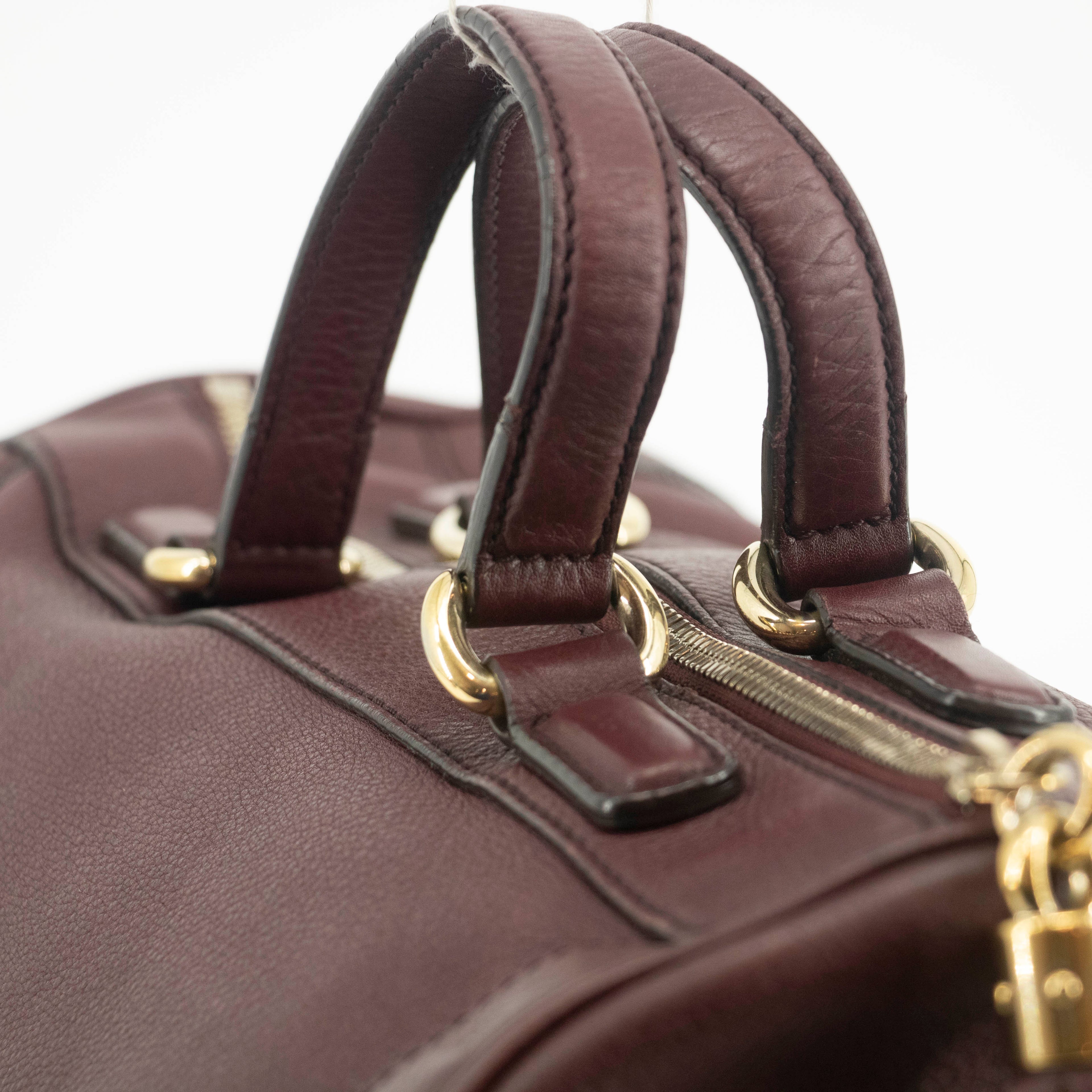 Gucci Burgundy Leather Tassel Soho Boston Bag #4736