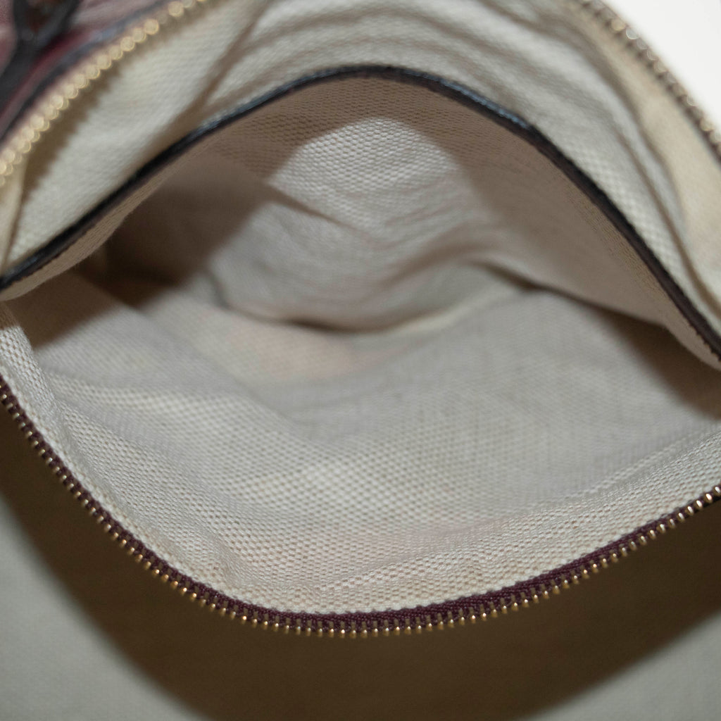 Gucci Burgundy Leather Tassel Soho Boston Bag #4736