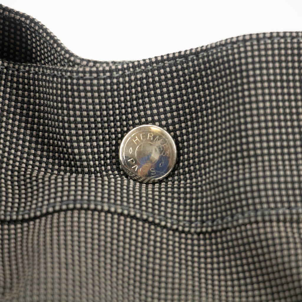 Hermes Herline MM Grey Canvas Tote Bag #4781