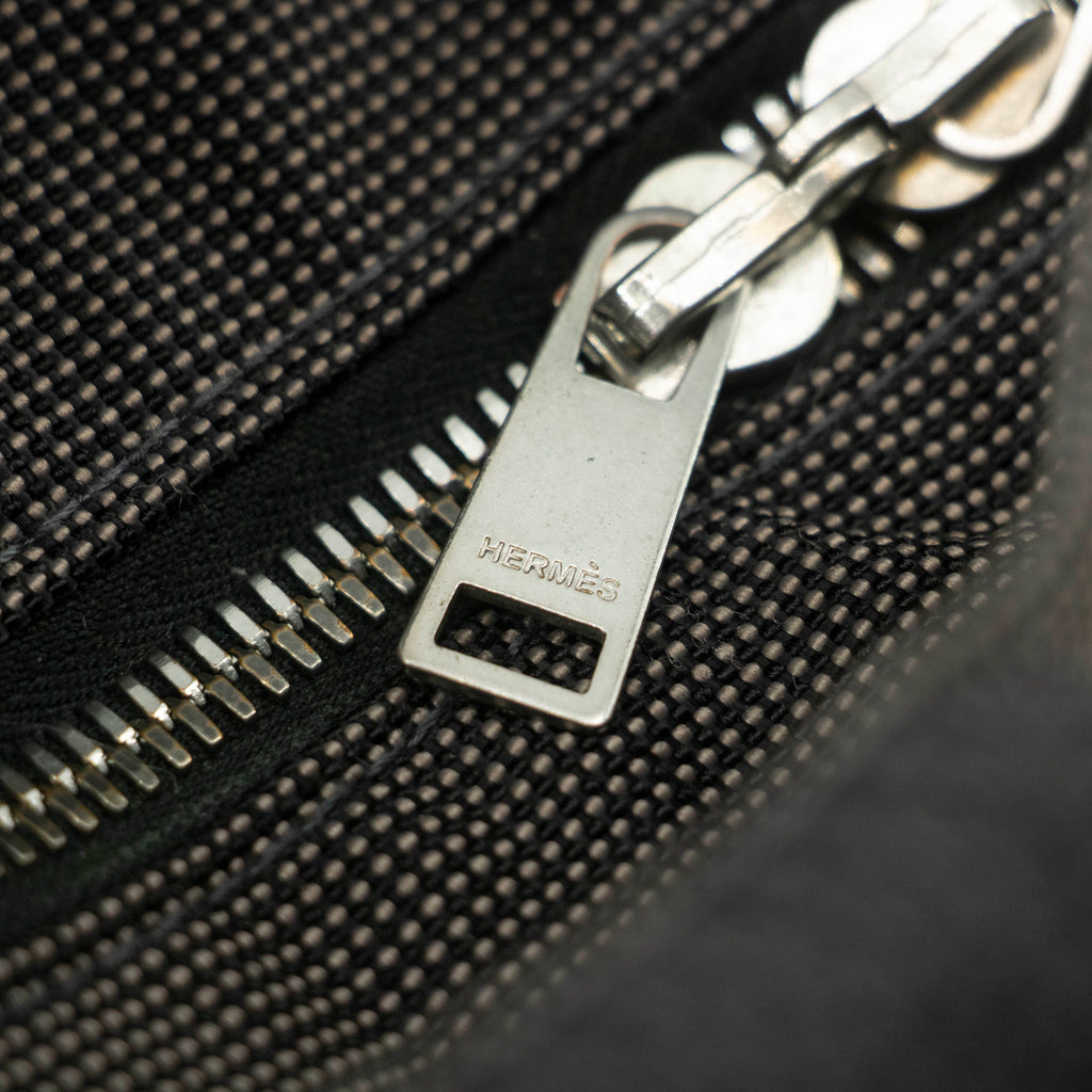 Hermes Herline MM Grey Canvas Tote Bag #4781