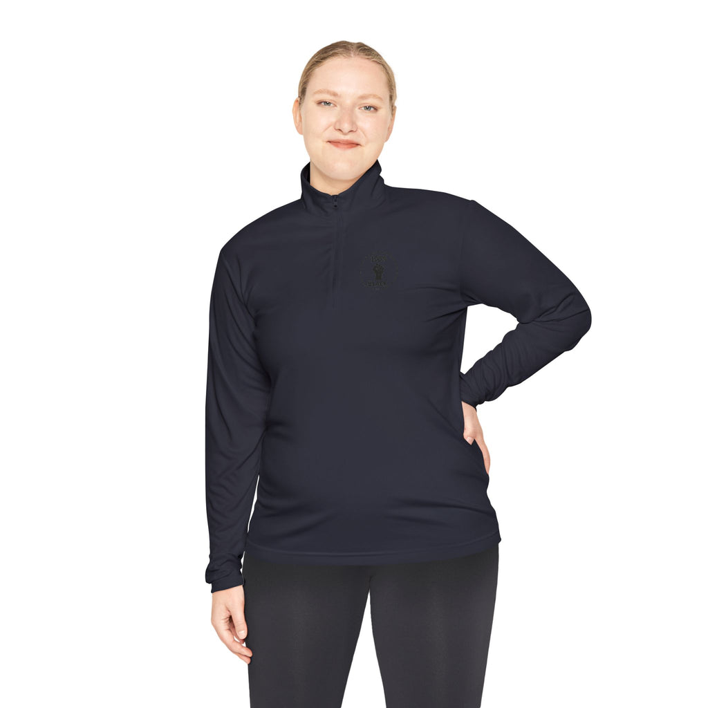 100% Black Fist Quarter-Zip Pullover — Black Pride Pullover
