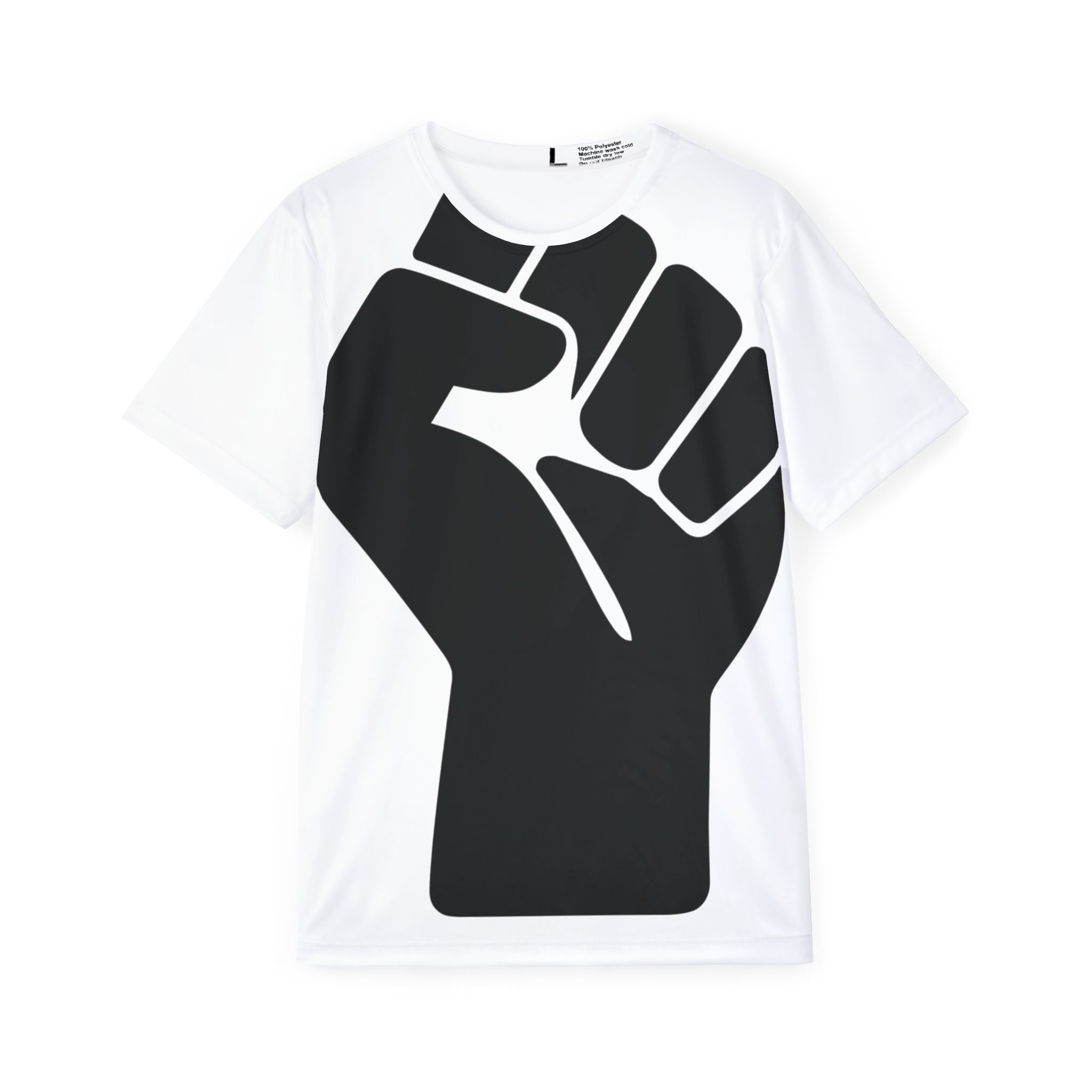 Black Power Fist Sports Jersey — Men’s Athletic Tee with Bold Raised Fist Graphic