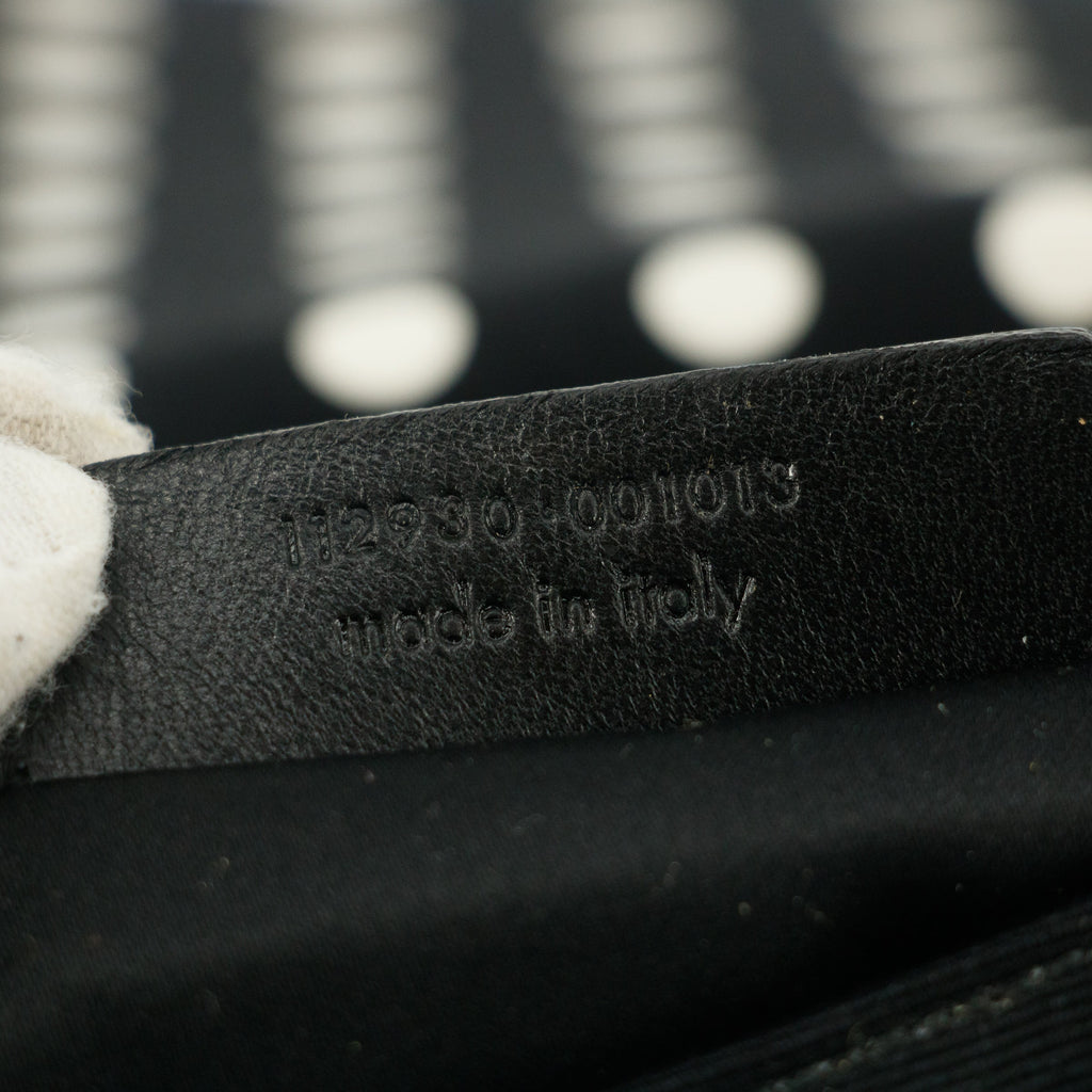 Yves Saint Laurent Canvas Black Polka Dot Shoulder Bag #5276