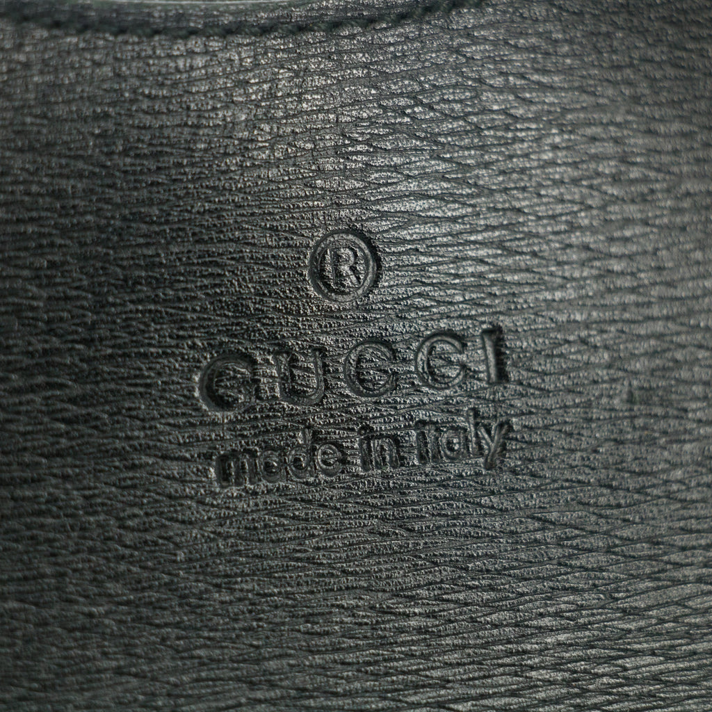 Guccci Bamboo Black Leather Shoulder Bag #5293