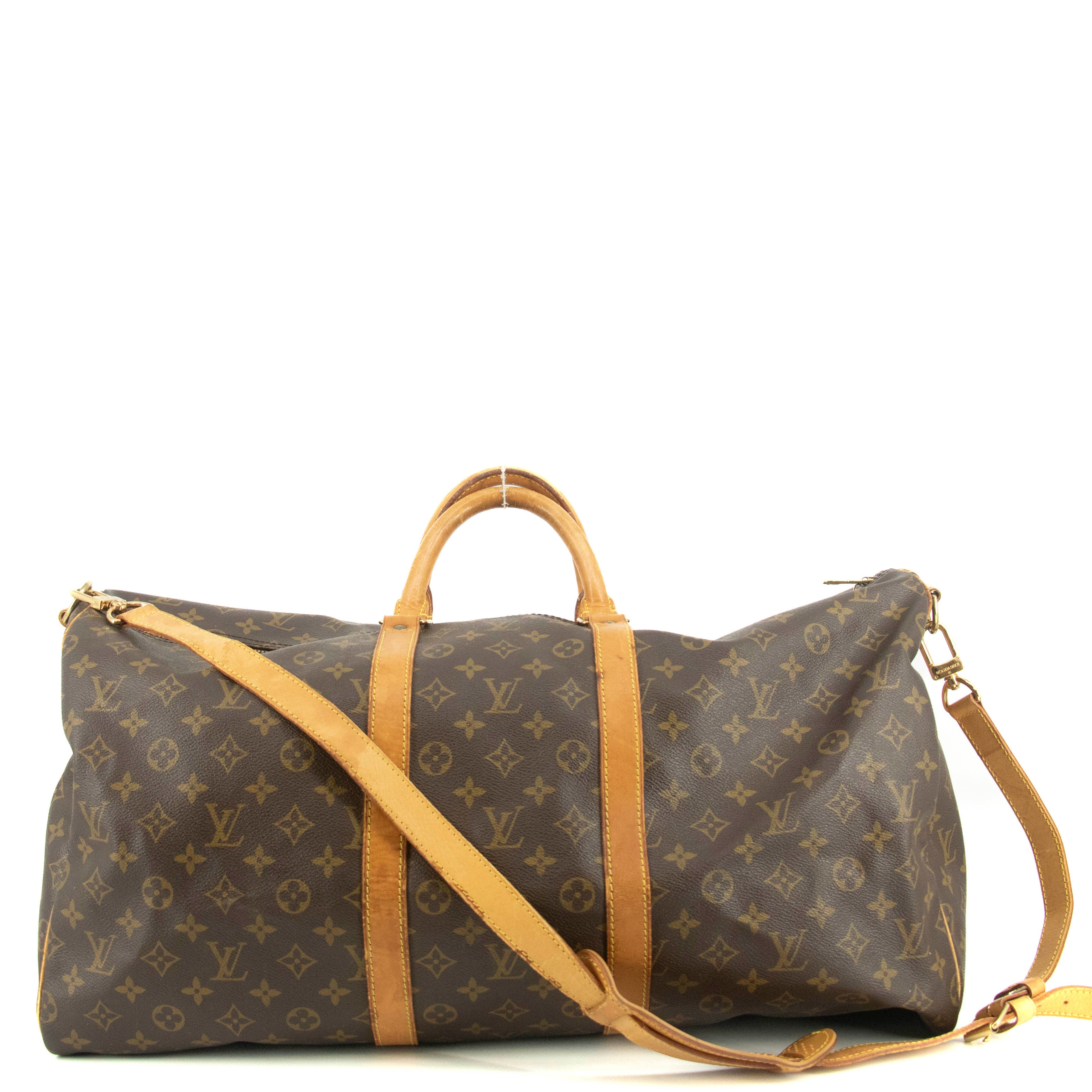 Louis Vuitton Monogram Canvas Brown Keepall Bandouliere 55 Boston Bag  #5378