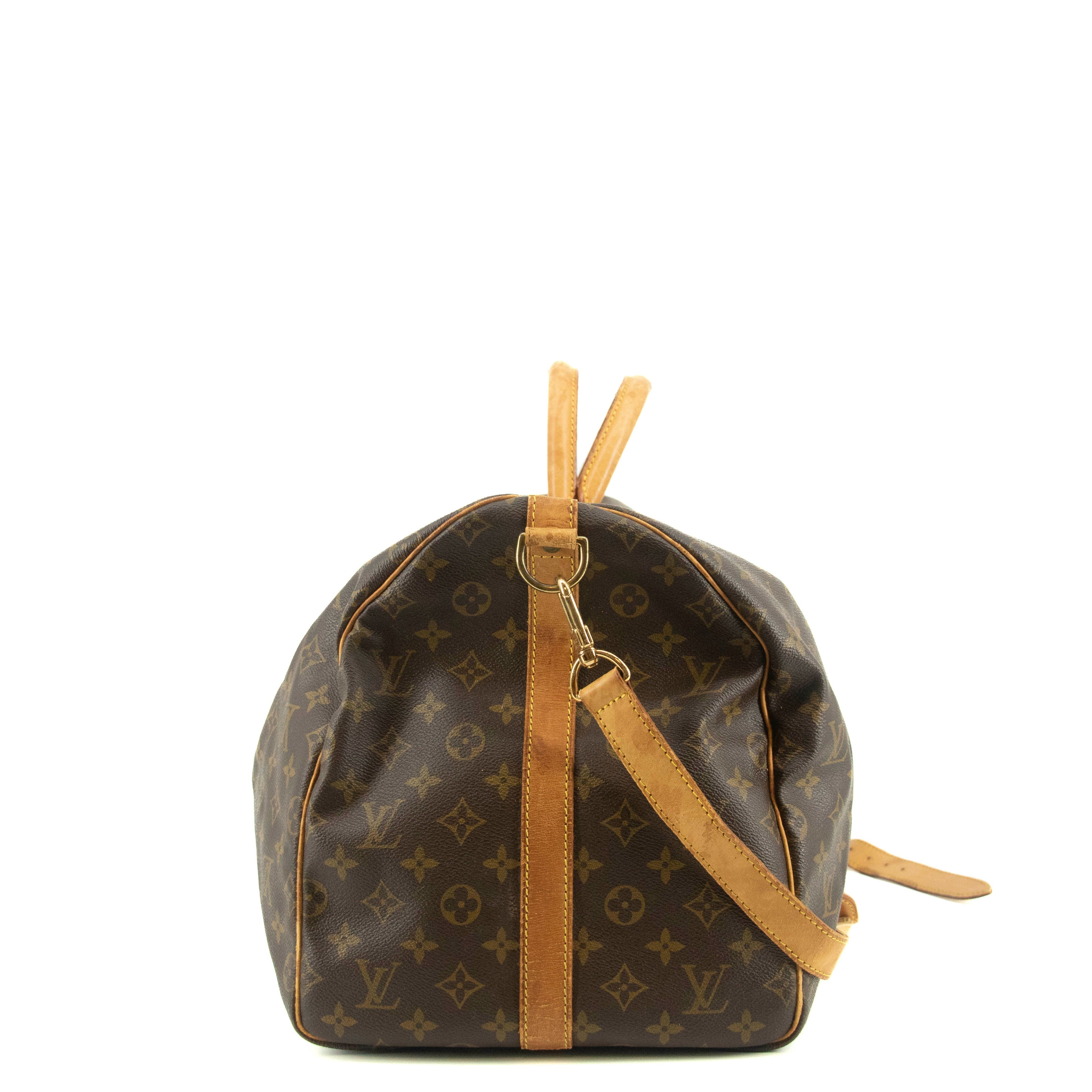 Louis Vuitton Monogram Canvas Brown Keepall Bandouliere 55 Boston Bag  #5378