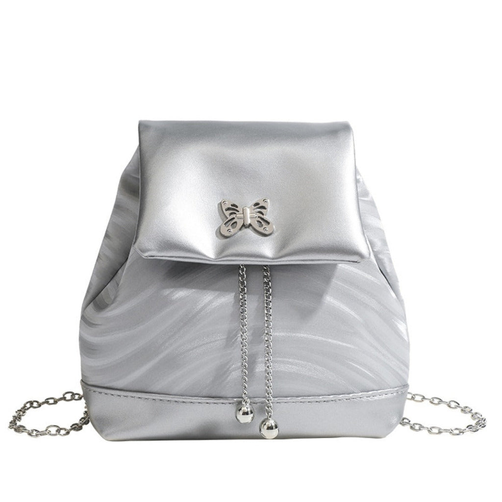 Mini chain backpack, bag women's summer fashion backpack, student backpack purse