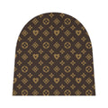 Brown Monogram Baby Beanie — Luxe Pattern Infant Hat