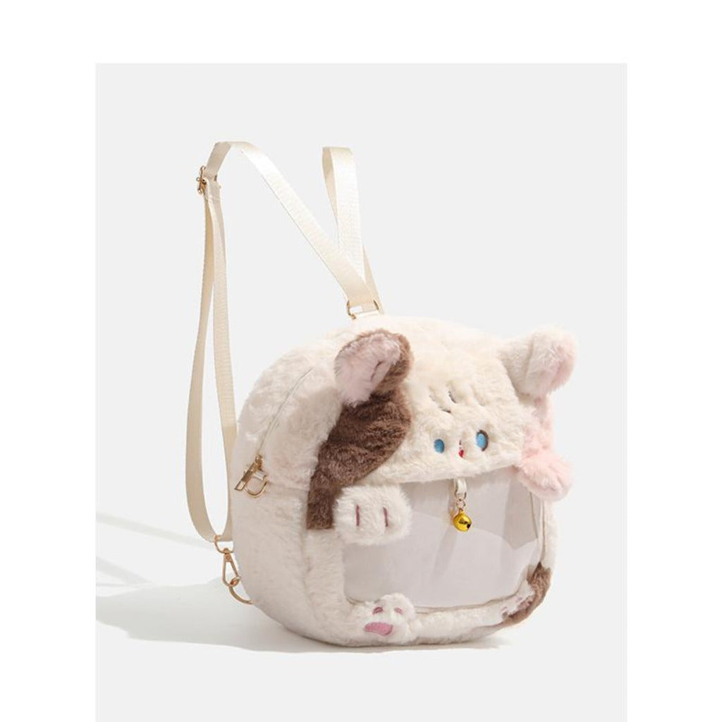 Cute cat pattern backpack, toddler purse, small backpack purse for students, mini backpack, versatile plush backpack