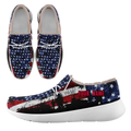 Personalized USA Flag Sneakers, Custom Stars and Stripes Loafer Shoes, Fur Lining Shoe, Pride in Comfort,FN042-24020304-7w