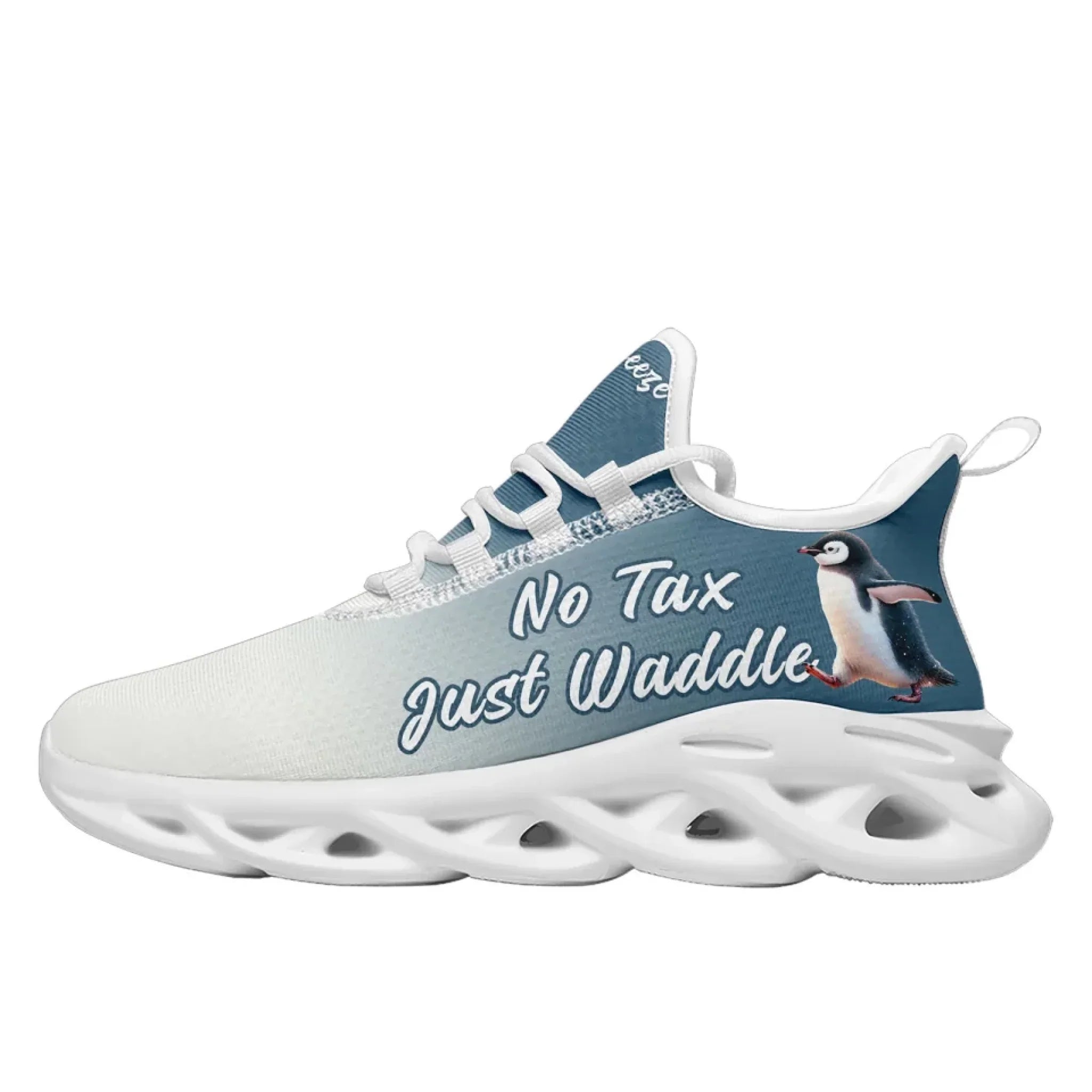 Personalized Tax Penguin Sneakers, Custom Tax Freeze Shoes, Breathable Unisex Shoes