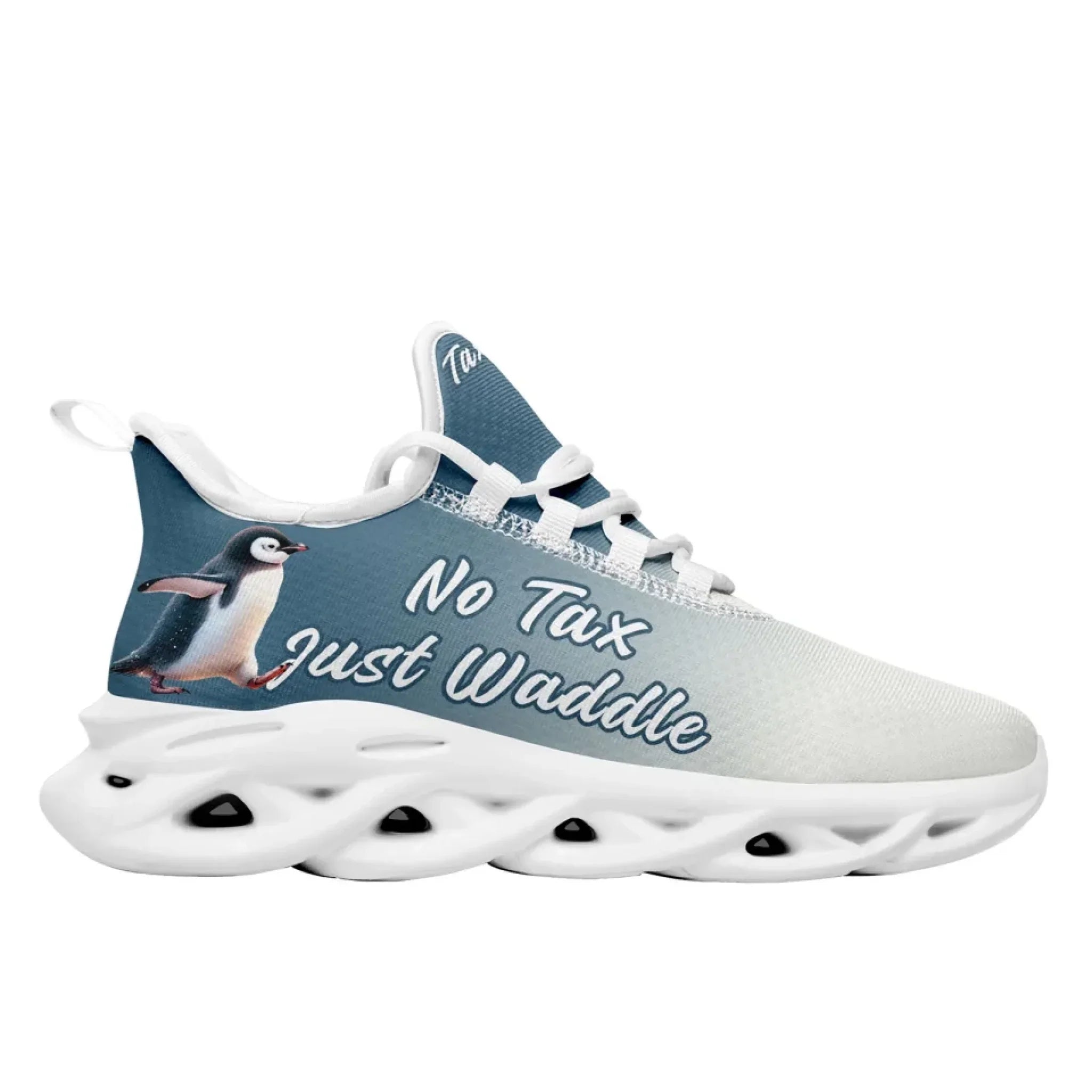 Personalized Tax Penguin Sneakers, Custom Tax Freeze Shoes, Breathable Unisex Shoes