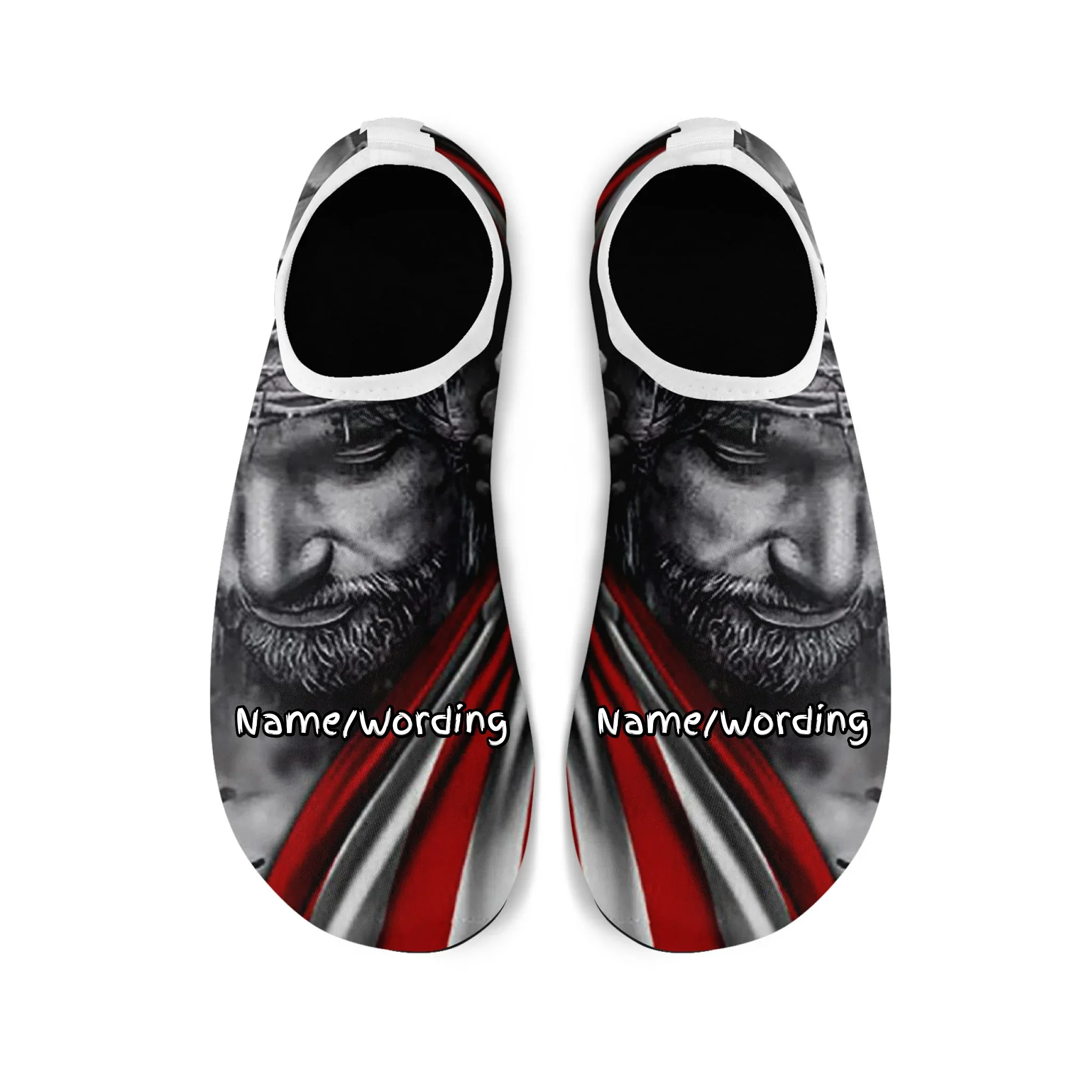 Personalized US Flag Print Water Shoes, Custom Patriotic Aqua Shoes, Best Gift for Independence Day