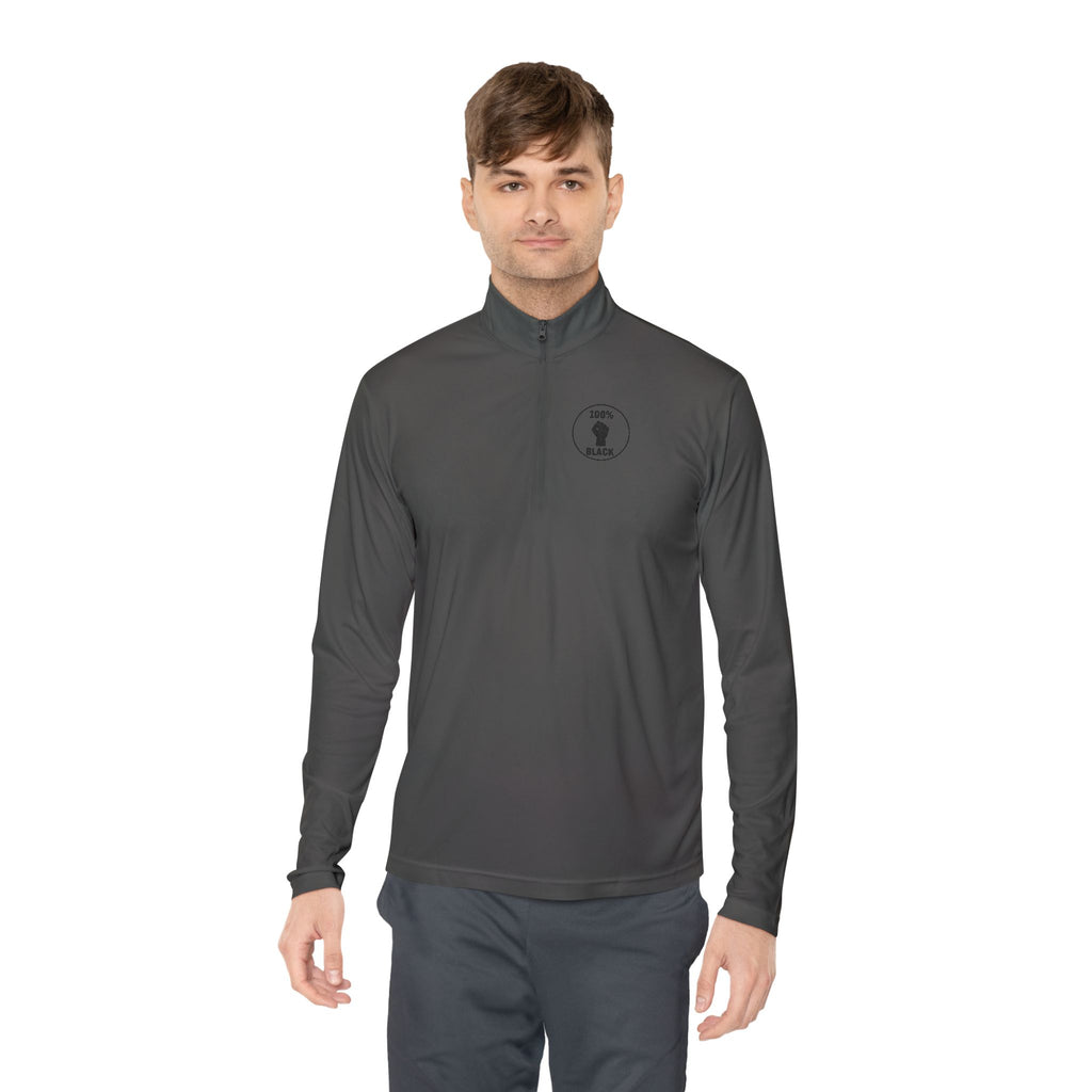 100% Black Fist Quarter-Zip Pullover — Black Pride Pullover