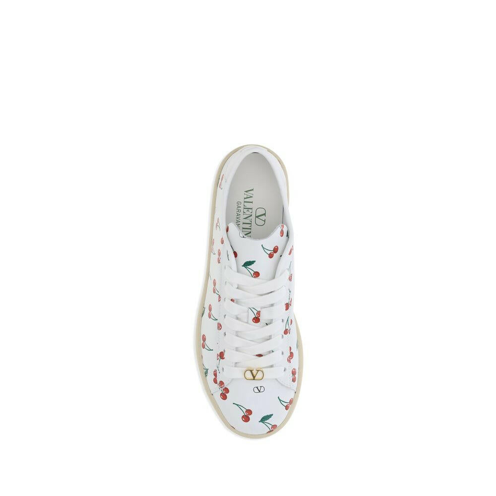 Valentino Garavani White Calf Leather Bos Taurus Low Top Sneakers