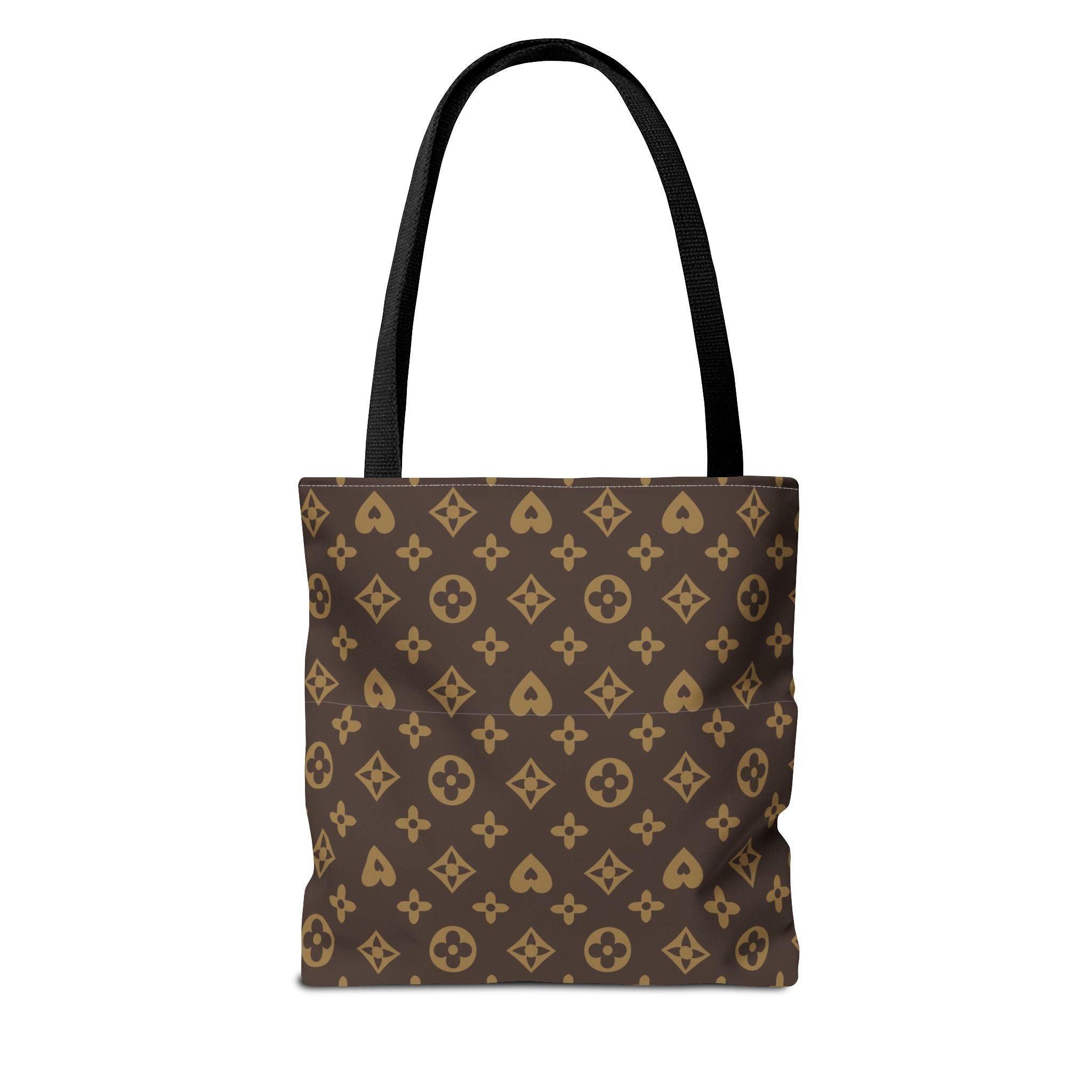 Brown Monogram Pattern Tote Bag – Designer-Inspired All-Over Print Tote