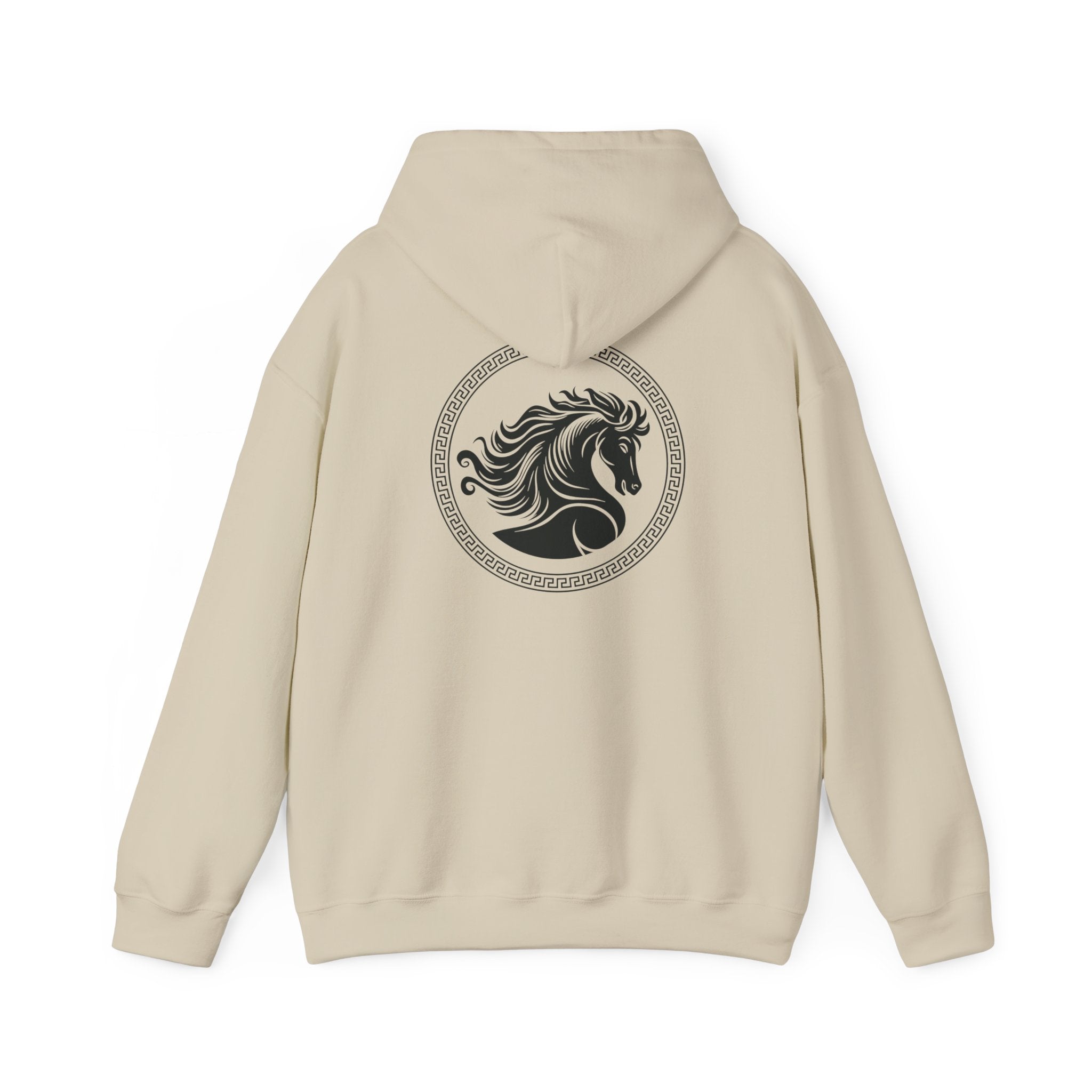 Mythic Horse Circle Hoodie — Celtic-Inspired Stallion Graphic Sweatshirt
