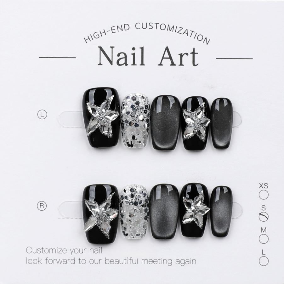 1042- Handmade press on nails fake nails removable Handmade Drawing Nails