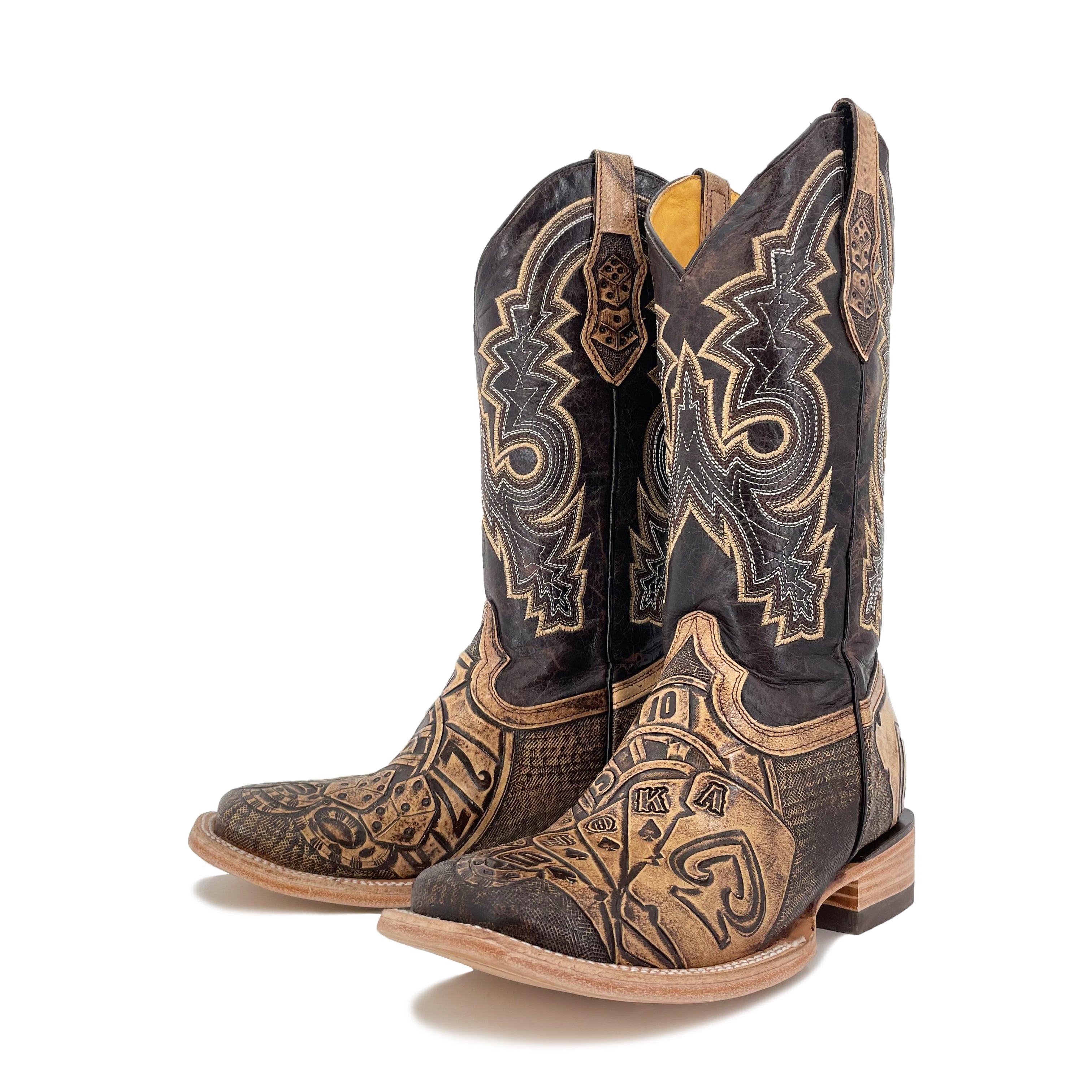 Women's Bulldog Hand Tooled Boots - Royal Flush Rustic