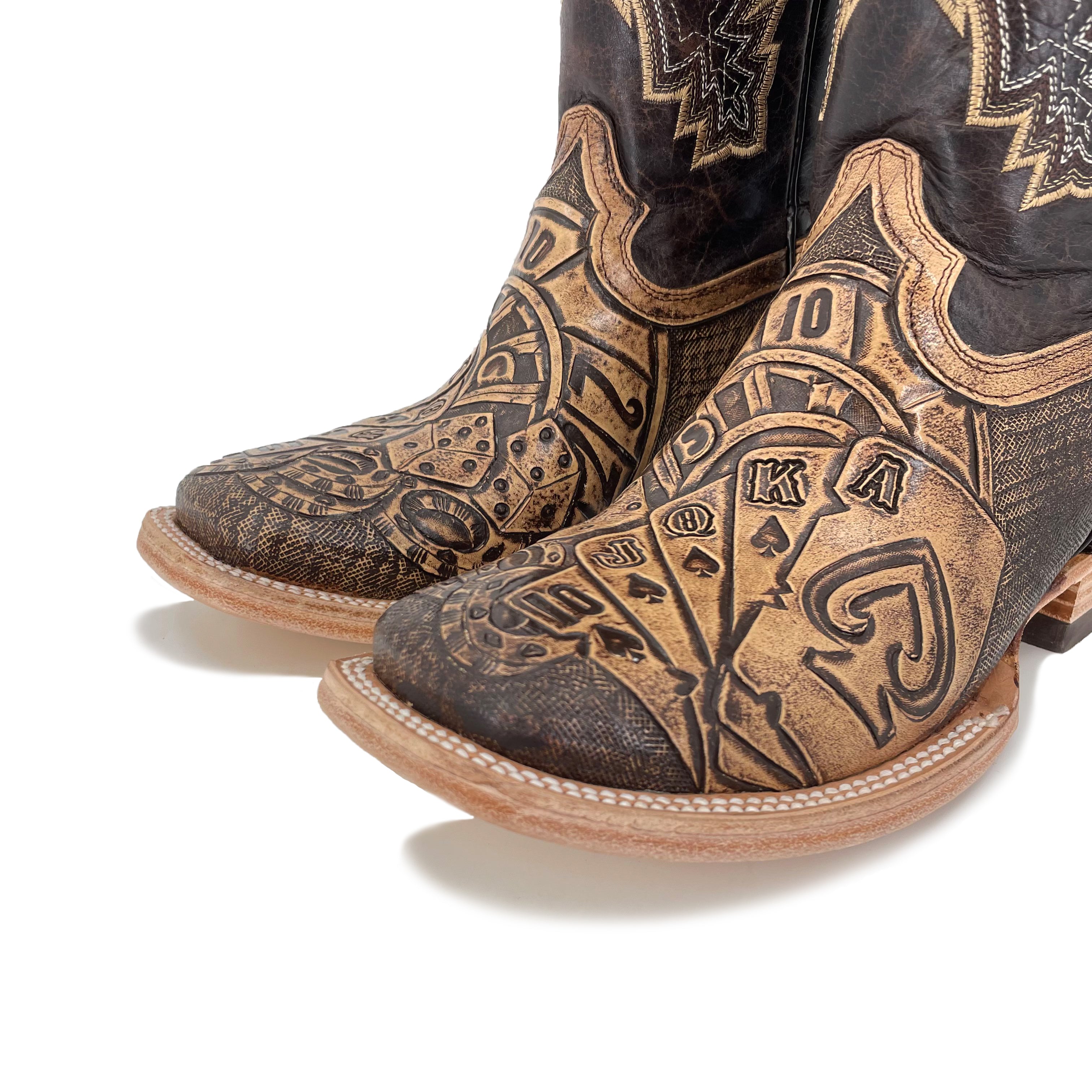 Women's Bulldog Hand Tooled Boots - Royal Flush Rustic
