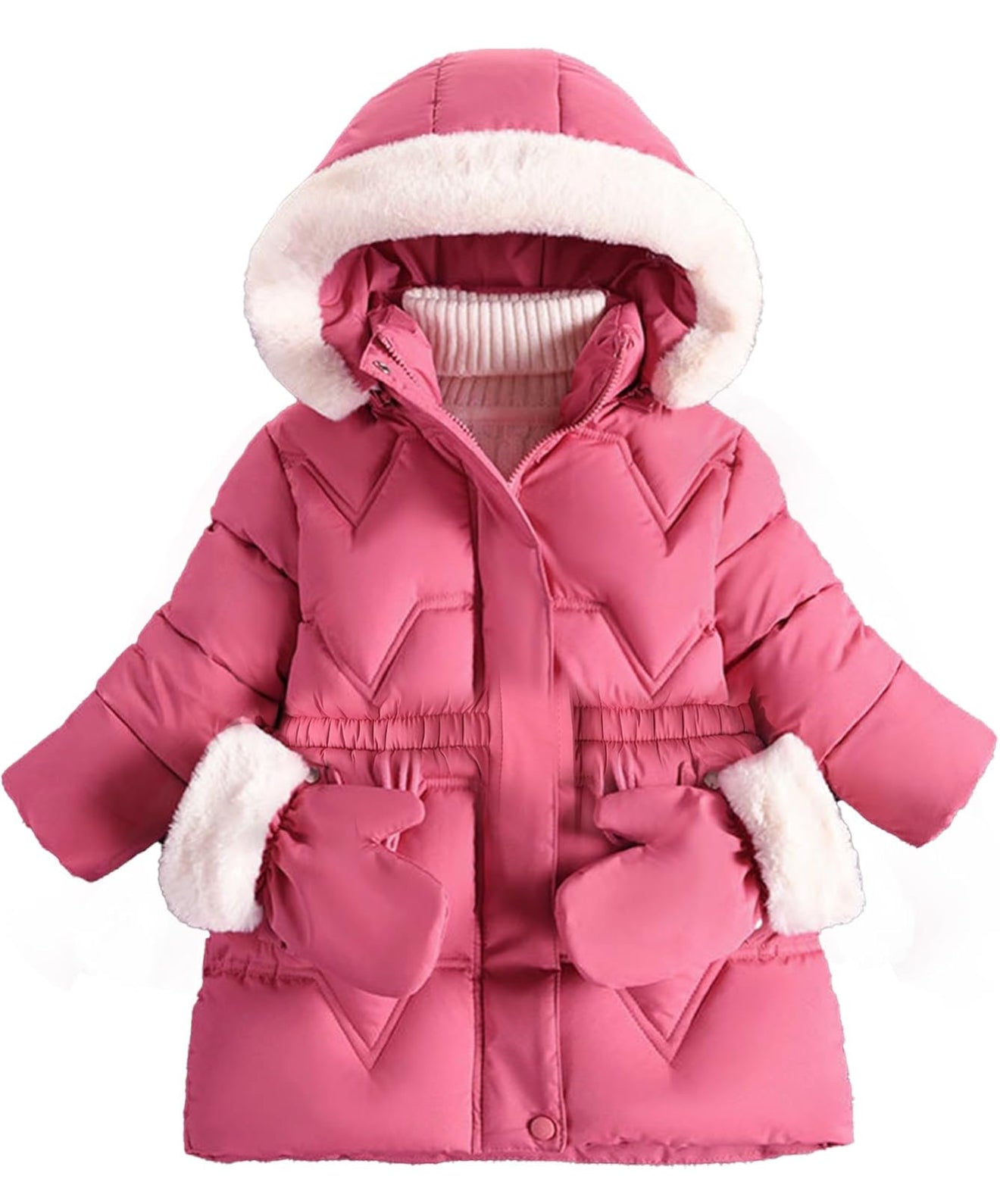 Toddler Girls Winter Coat Jacket Outwear Clothes Warm Overcoat Snowsuit Puffer Parka Fur Lined Hood Kids